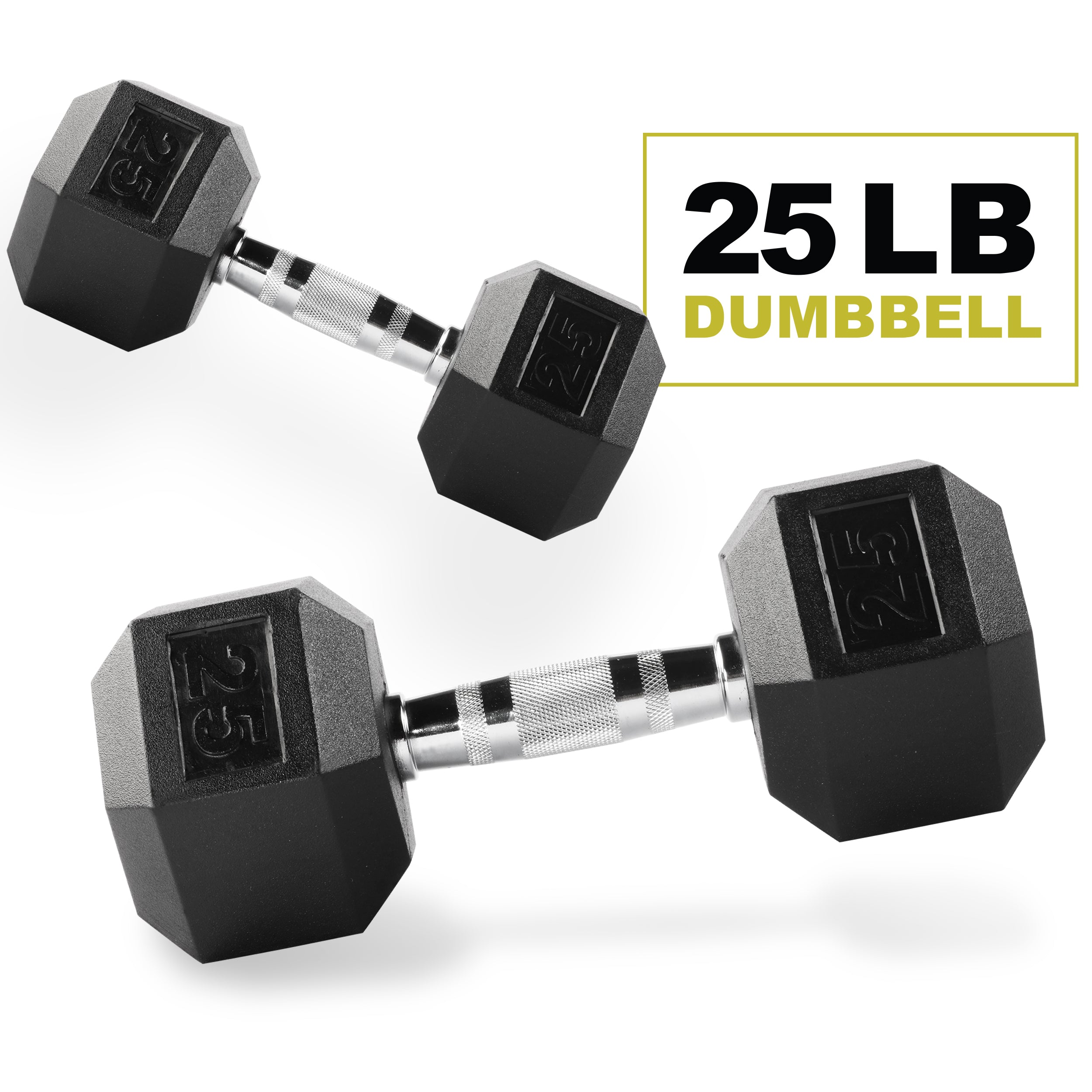 PRCTZ Rubber Encased Hex Dumbbell Set (5-40lb Pair) - Premium Weightlifting Equipment for Home Gym, Strength Training & CrossFit Workouts