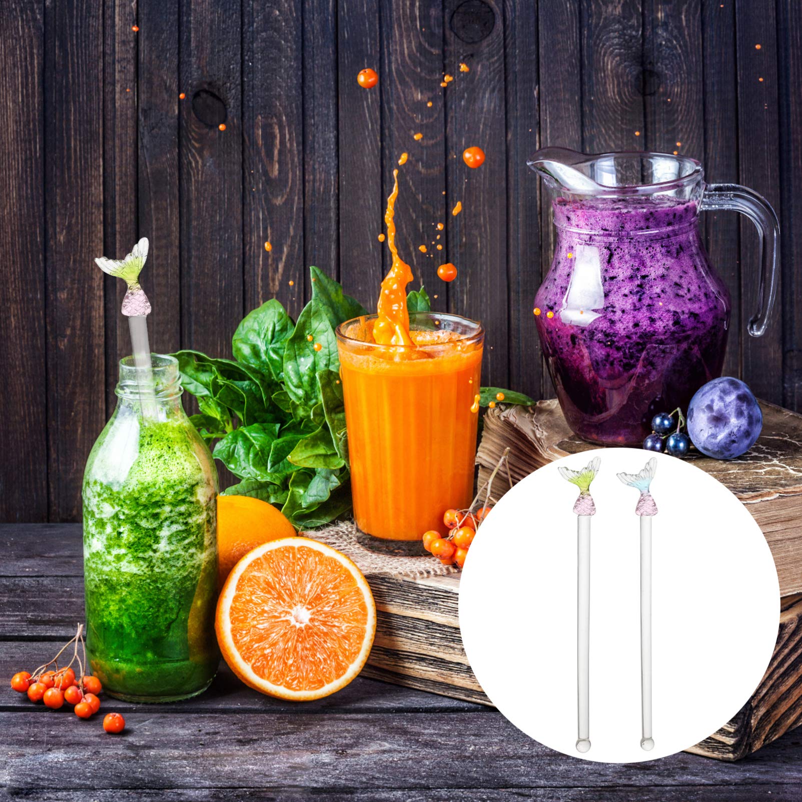 Hemoton 2-Piece Stainless Steel Cocktail Stirrers - Swizzle Sticks for Mixing Drinks, Beverage Decor, Old Fashioned Cocktails - Perfect for Home Bars, Parties & Mixology Enthusiasts