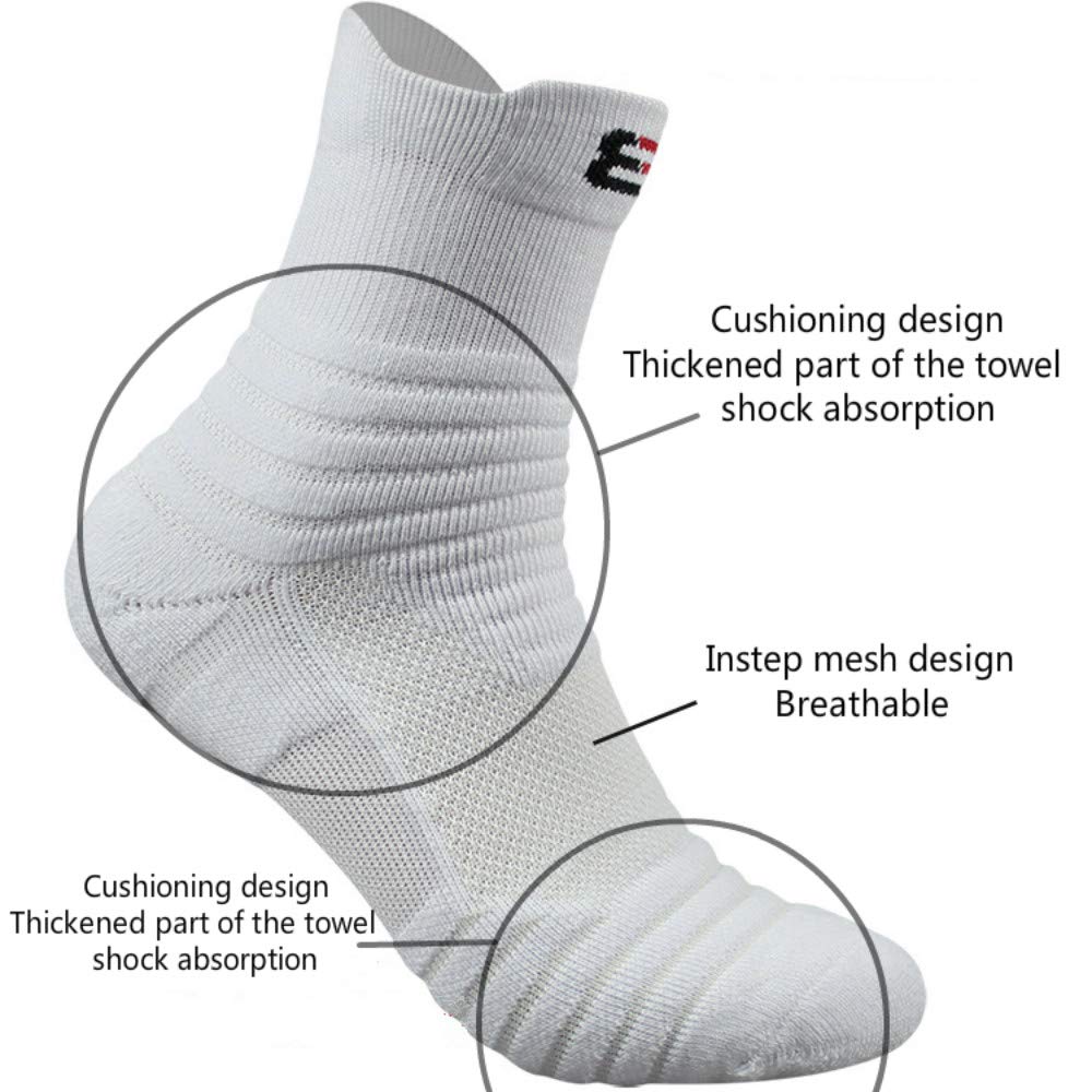 Pelisy Men's Compression Socks 6-Pack - Athletic Crew Socks for Basketball, Running & Sports Performance - Improve Circulation & Reduce Fatigue for Workouts & Recovery