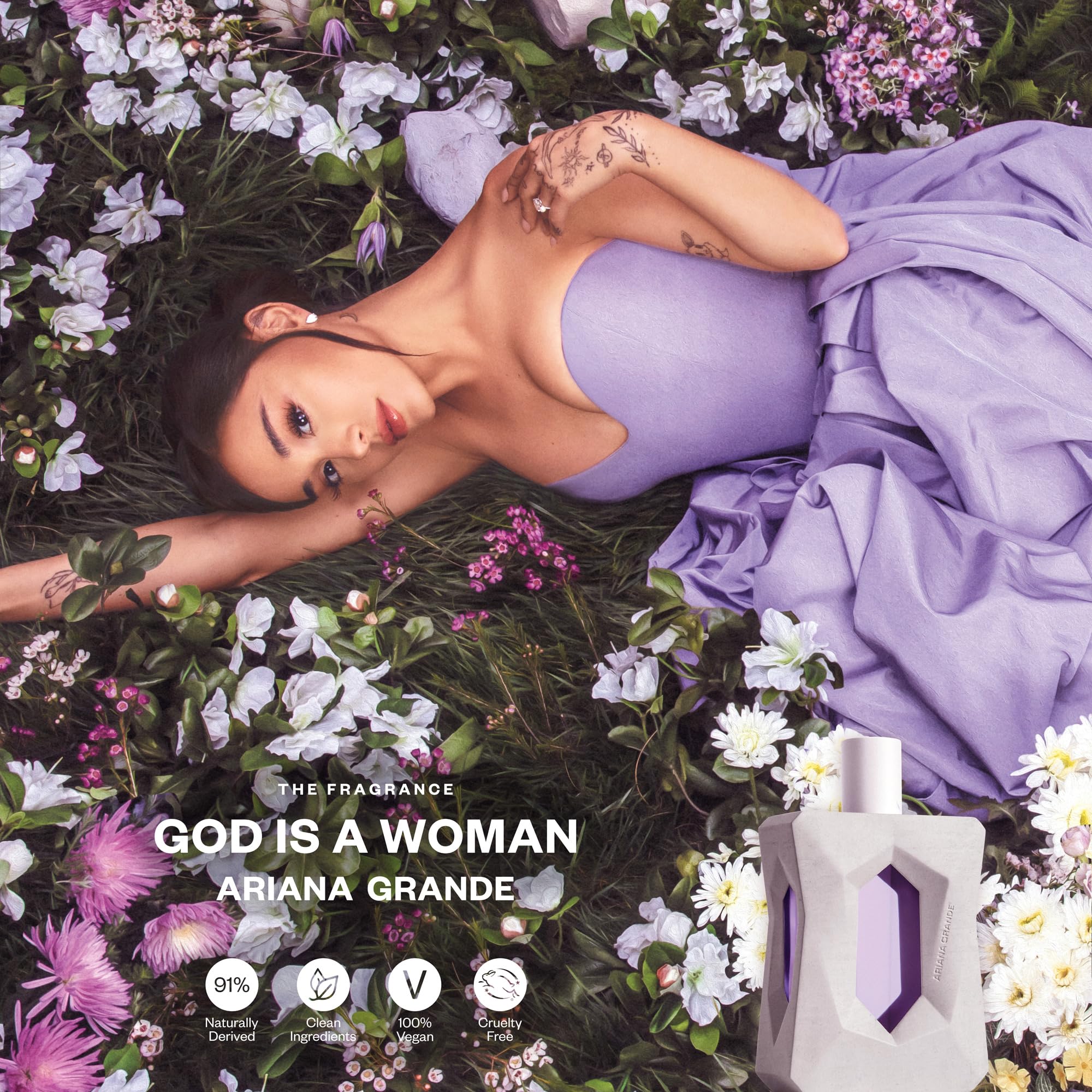 Ariana Grande God Is A Woman Perfume Gift Set - Eau de Parfum, Body Lotion & Body Mist | Women's Fragrance Trio for Gifts, Date Night & Special Occasions