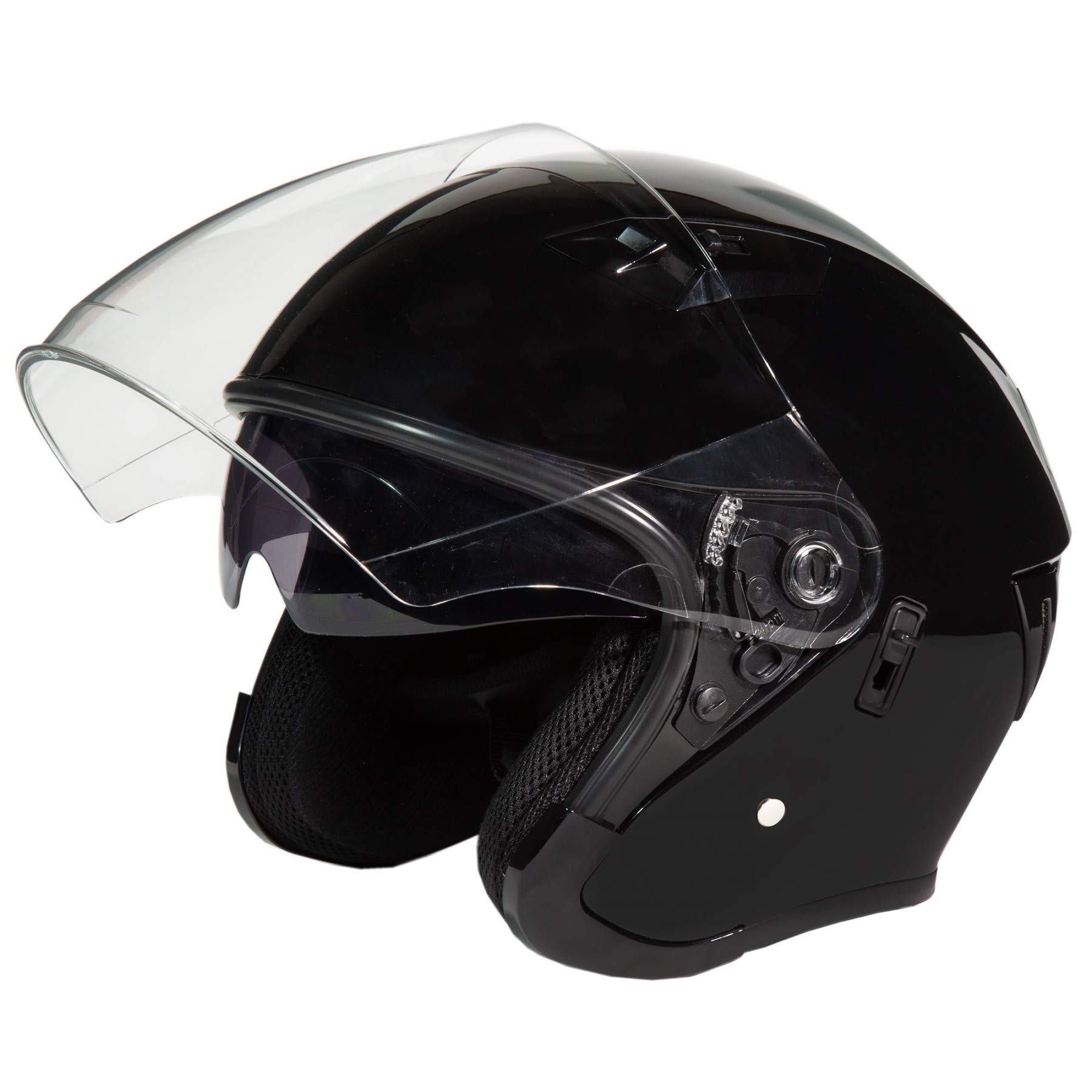 Fulmer 360 Forge Solid Open Face Motorcycle Helmet - Black (Small) - Lightweight DOT Approved for Cruiser & Scooter Riders