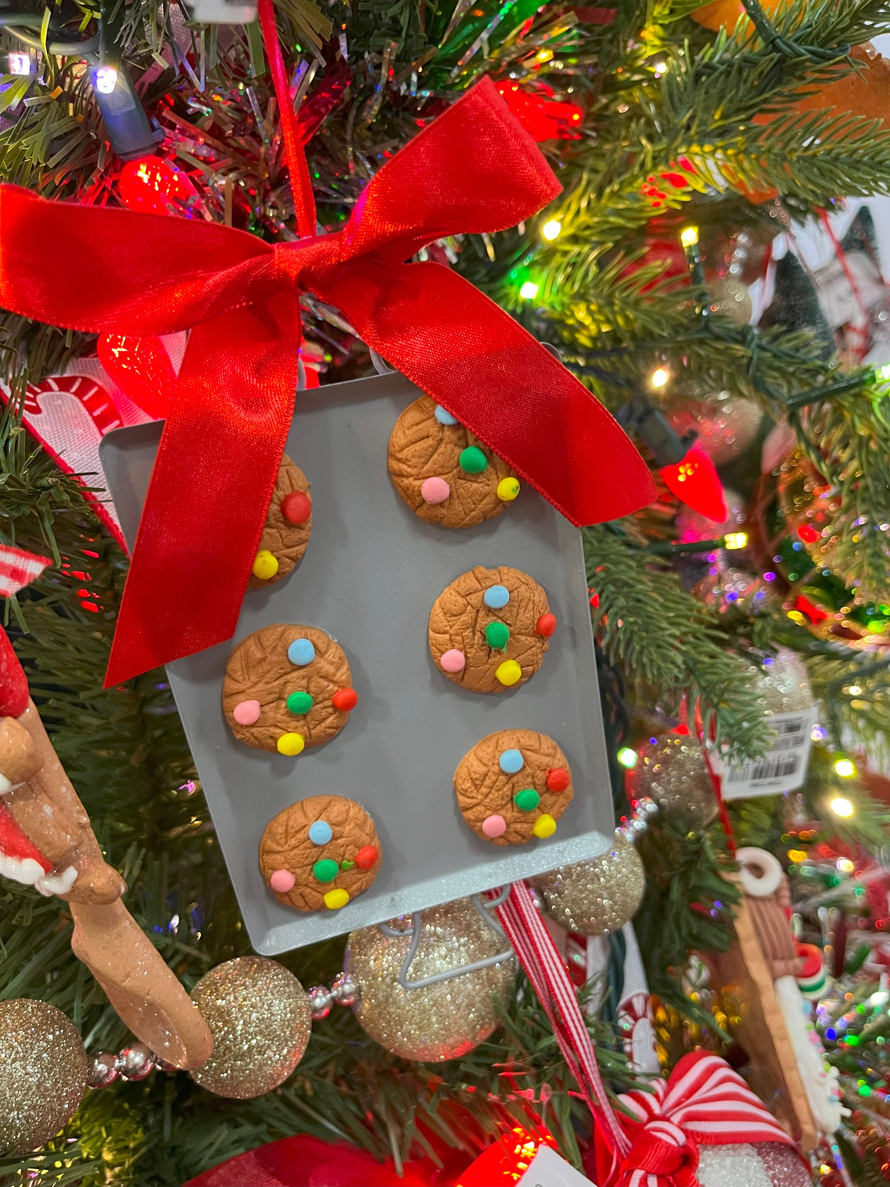 6.5 Inch Christmas Cookie Tray Ornament - Holiday Baking Decor for Cookies, Cupcakes & Desserts - Perfect for Christmas Tree, Gift Exchange & Festive Home Decor