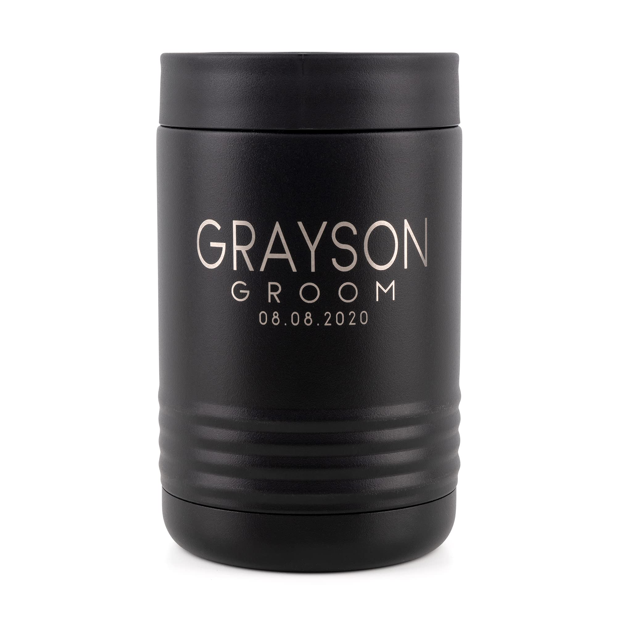 Personalized Stainless Steel Beer Can Cooler - Groomsmen & Bachelor Party Gift for Outdoor Events