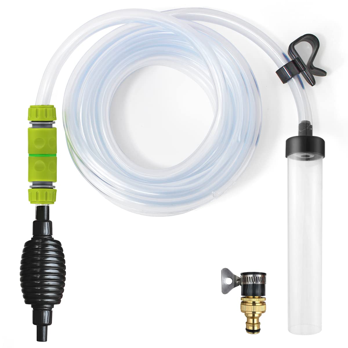 25ft Aquarium Gravel Cleaner - Fish Tank Vacuum Siphon for Water Changing | Perfect for Freshwater & Saltwater Tanks, Easy Water Maintenance & Substrate Cleaning