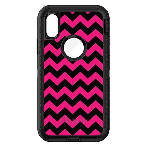 Black Hot Pink Chevron Stripes On Black Case