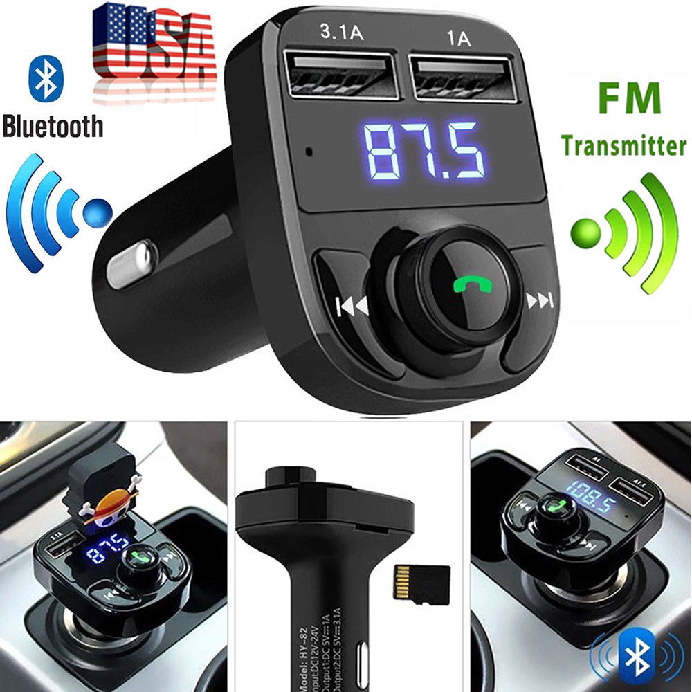 Wireless Bluetooth FM Transmitter for Car - MP3 Player, Hands-Free Calling & Dual USB Charger - Perfect for Road Trips and Commuting