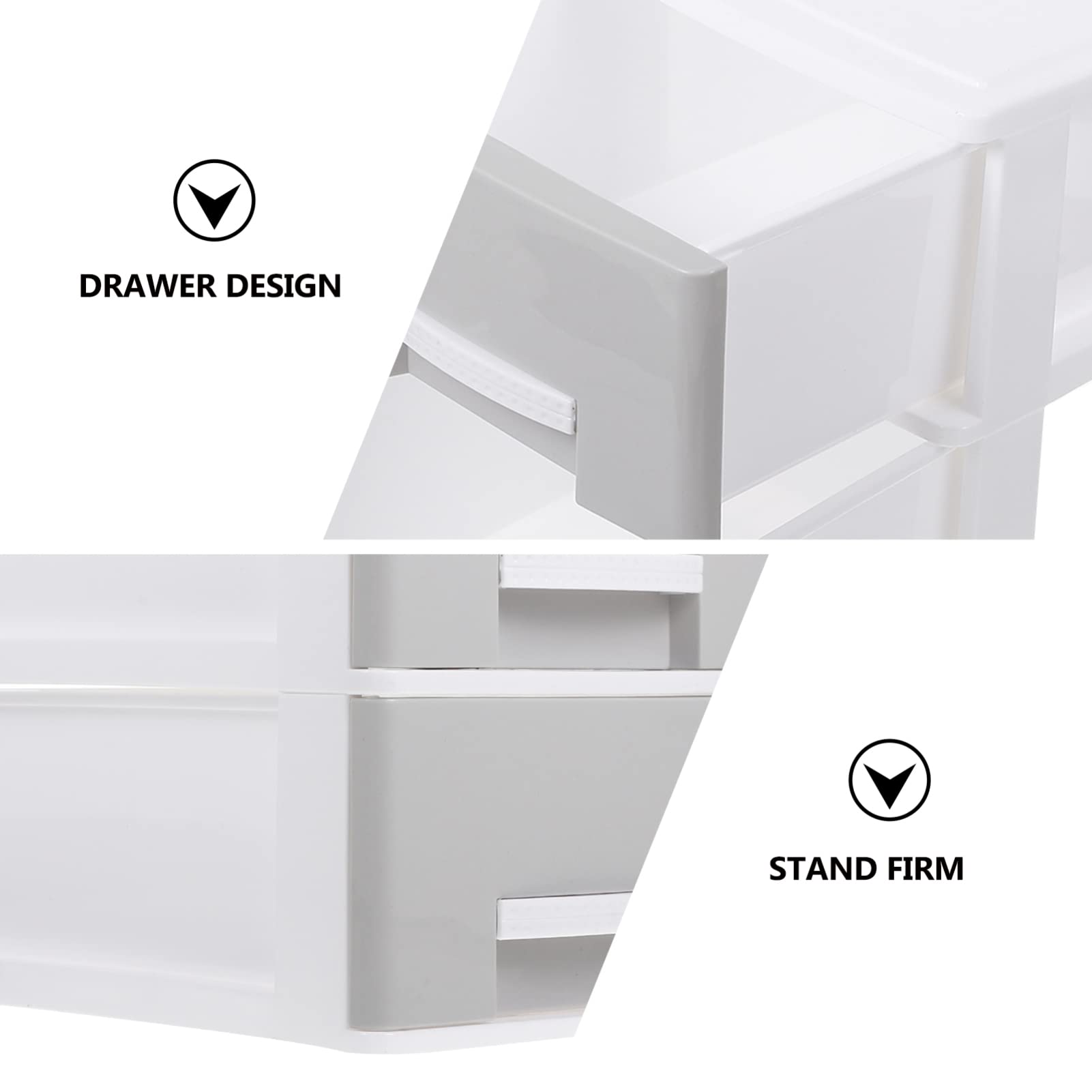 Zerodeko Plastic Storage Bins with Lids - 6 Pack Stackable Drawer Organizer Boxes for Office, Bedroom, Kitchen - Gray Compact Storage Containers for Makeup, Lipstick, Office Supplies & Home Organization