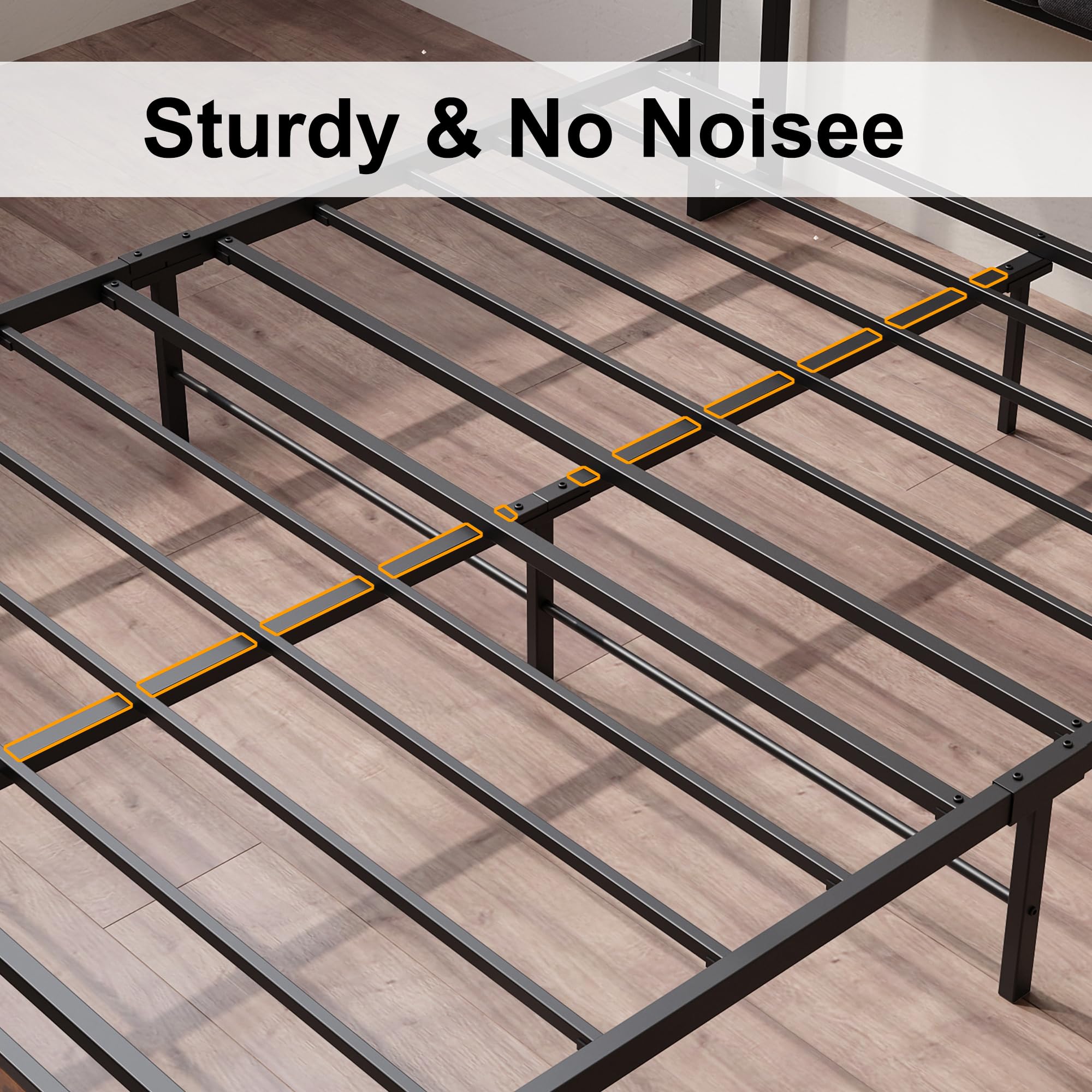 LIKIMIO Full Size Bed Frame with Storage Headboard & USB Charging Station - Sturdy Metal Platform Bed, Quiet & Easy Assembly, No Box Spring Needed - Perfect for Small Bedrooms, Apartments & Dorm Rooms