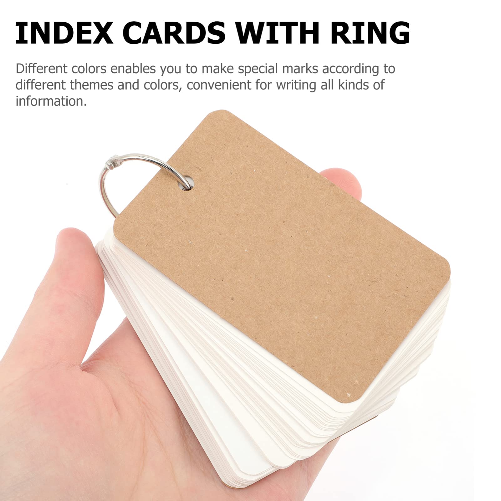 iplusmile 6-Pack Vocabulary Flash Cards with Binder Rings - Blank Index Cards, Study Notepads & Flashcards for Language Learning, Memorization & Test Prep - Perfect for Students, Teachers & Office Use