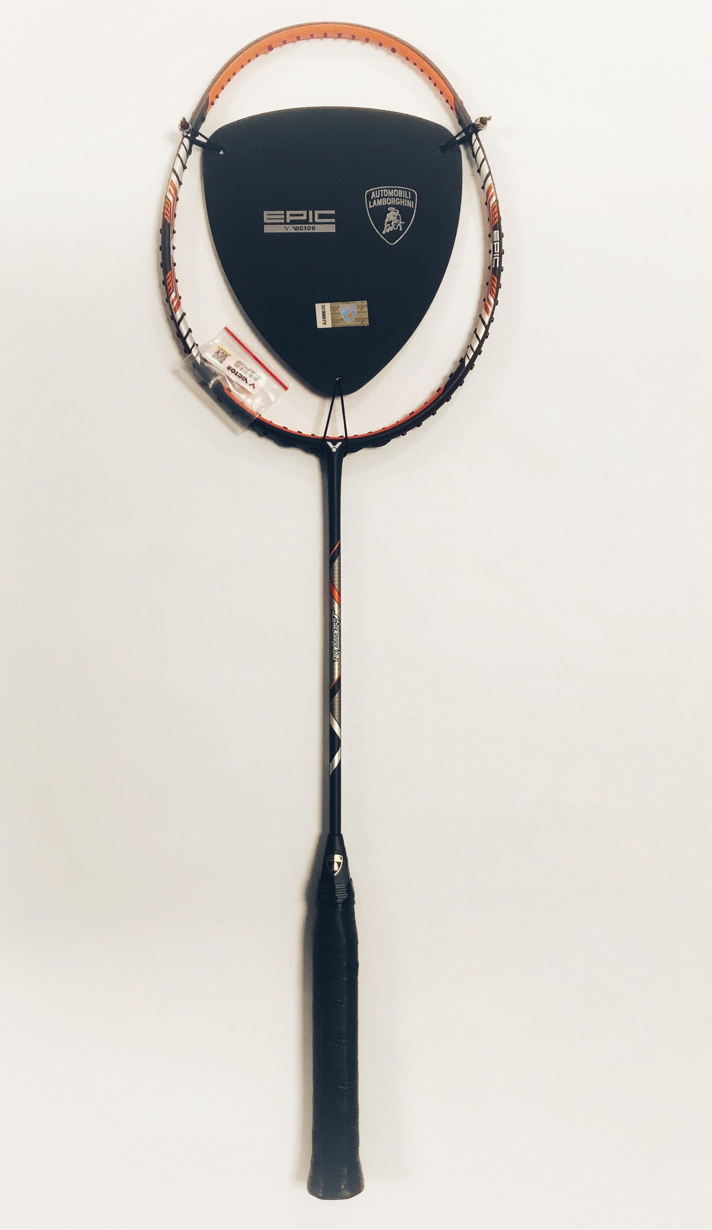 Victor EPIC Lamborghini Special Edition Unstrung Badminton Racket - Professional Carbon Fiber Badminton Racquet for Advanced Players - Perfect for Tournaments & Training Sessions