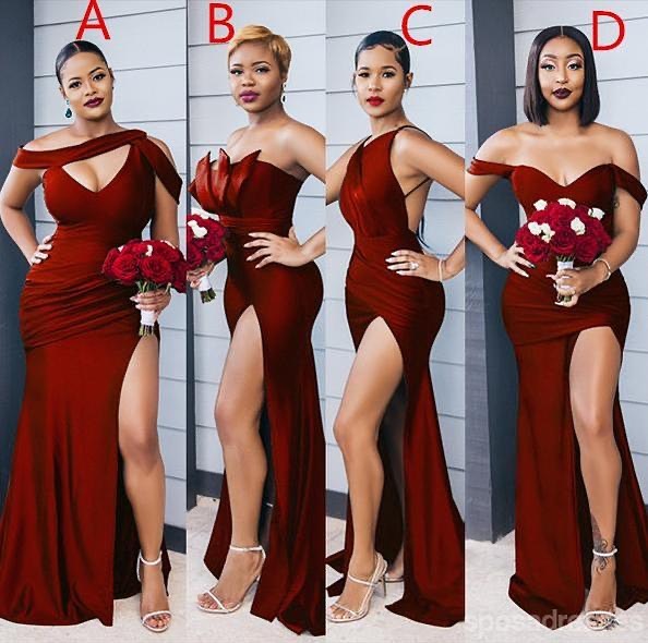 Elegant Burgundy Mermaid Bridesmaid Dresses for Weddings - Multiway Adjustable Straps & Flattering Fit - Perfect for Wedding Guest, Formal Events & Special Occasions