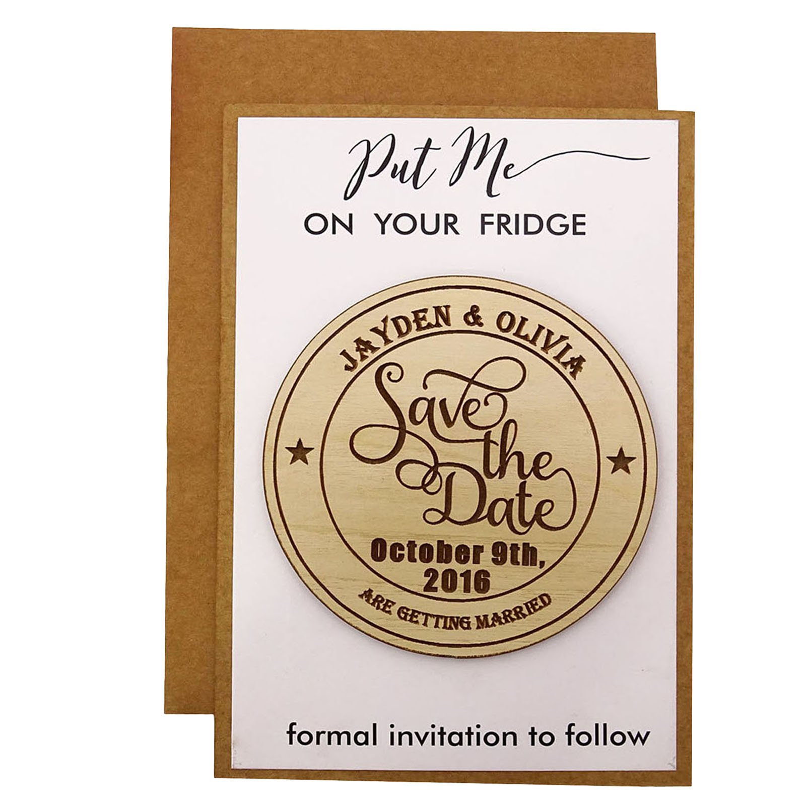 Custom Engraved Wooden Save The Date Magnets - Rustic Wedding Announcement Decor - Perfect for Invitations, Bridal Showers & Wedding Keepsakes