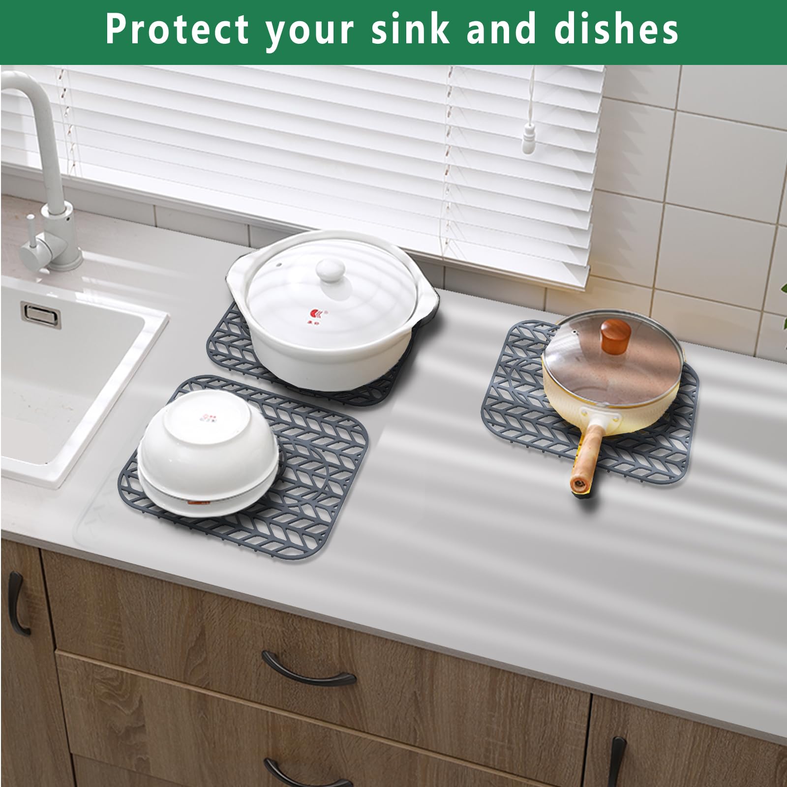 GUUKIN Non-Slip Silicone Sink Protector Mat - 13 5/8
