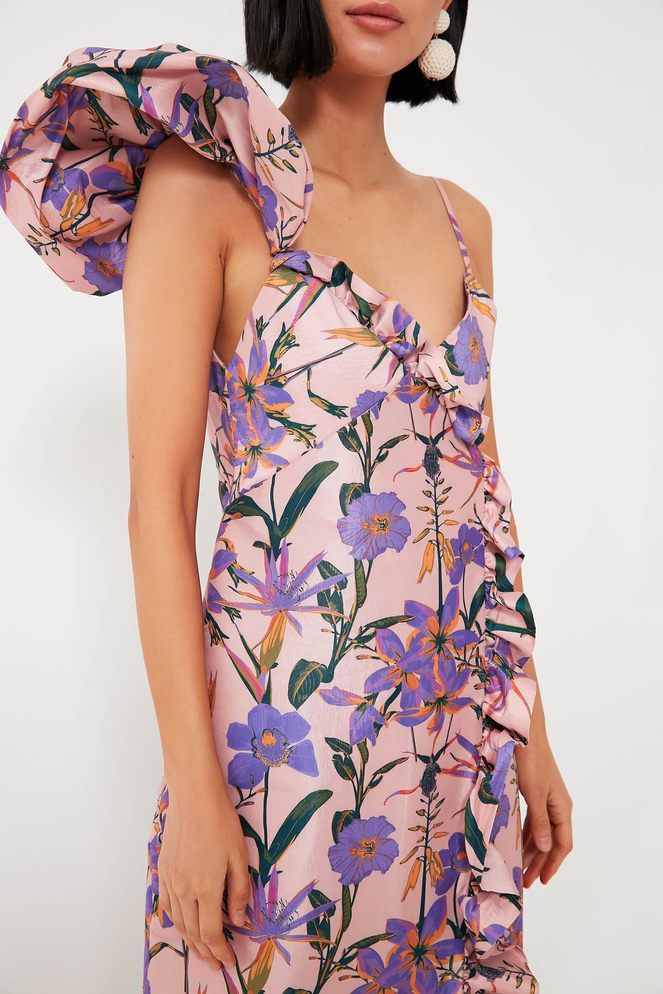 Blush Iris Penelope Maxi Dress for Women - Flowy Long Summer Dress with Floral Print, V-Neck & Side Slits | Perfect for Beach Vacations, Weddings & Date Nights