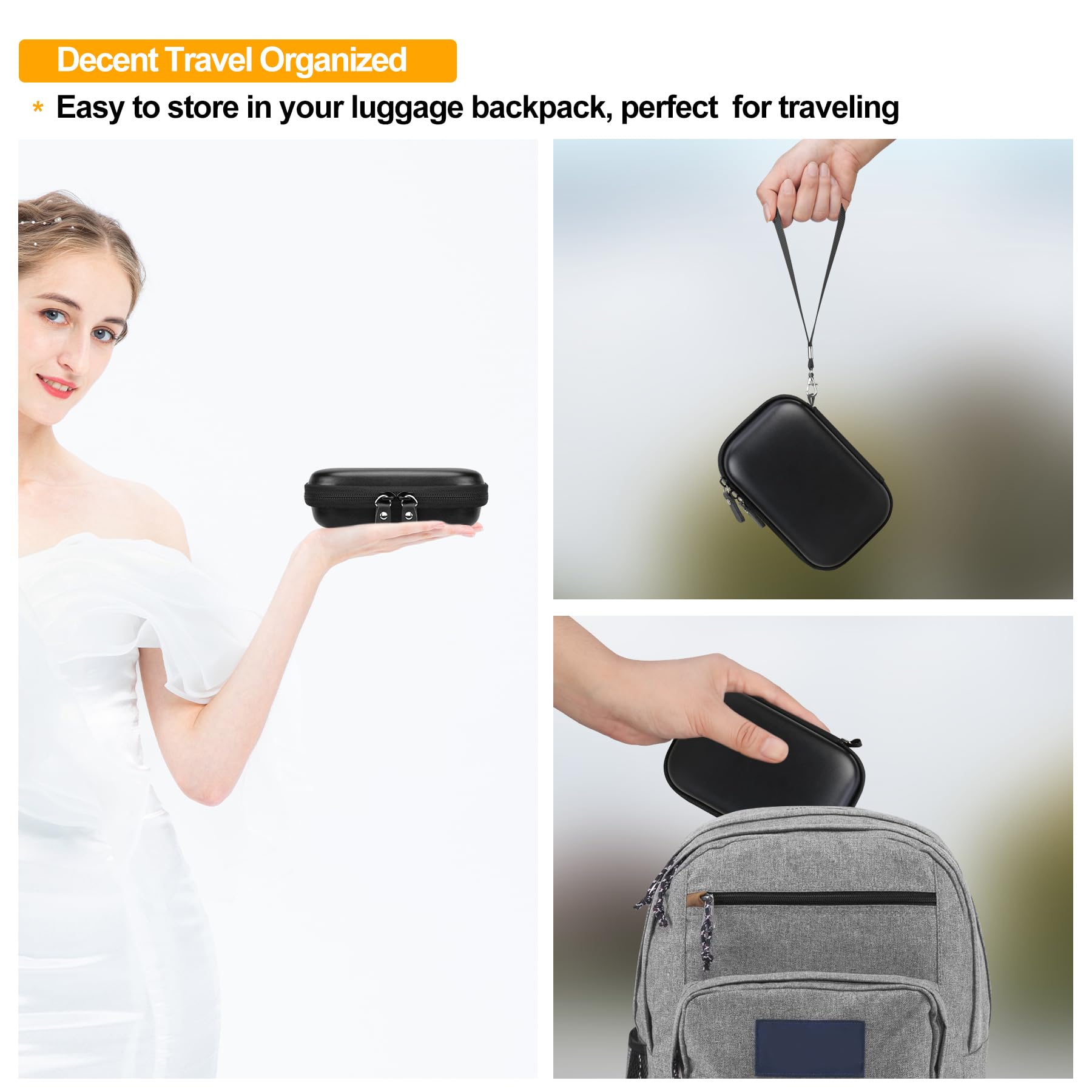 Elonbo Carrying Case for Canon Ivy 2 Mini & Ivy Mini Photo Printer - Portable Bluetooth Instant Camera Travel Storage Bag with Mesh Pocket for Photo Paper & Cables (Black) - Perfect for Travel, Parties & Home Organization