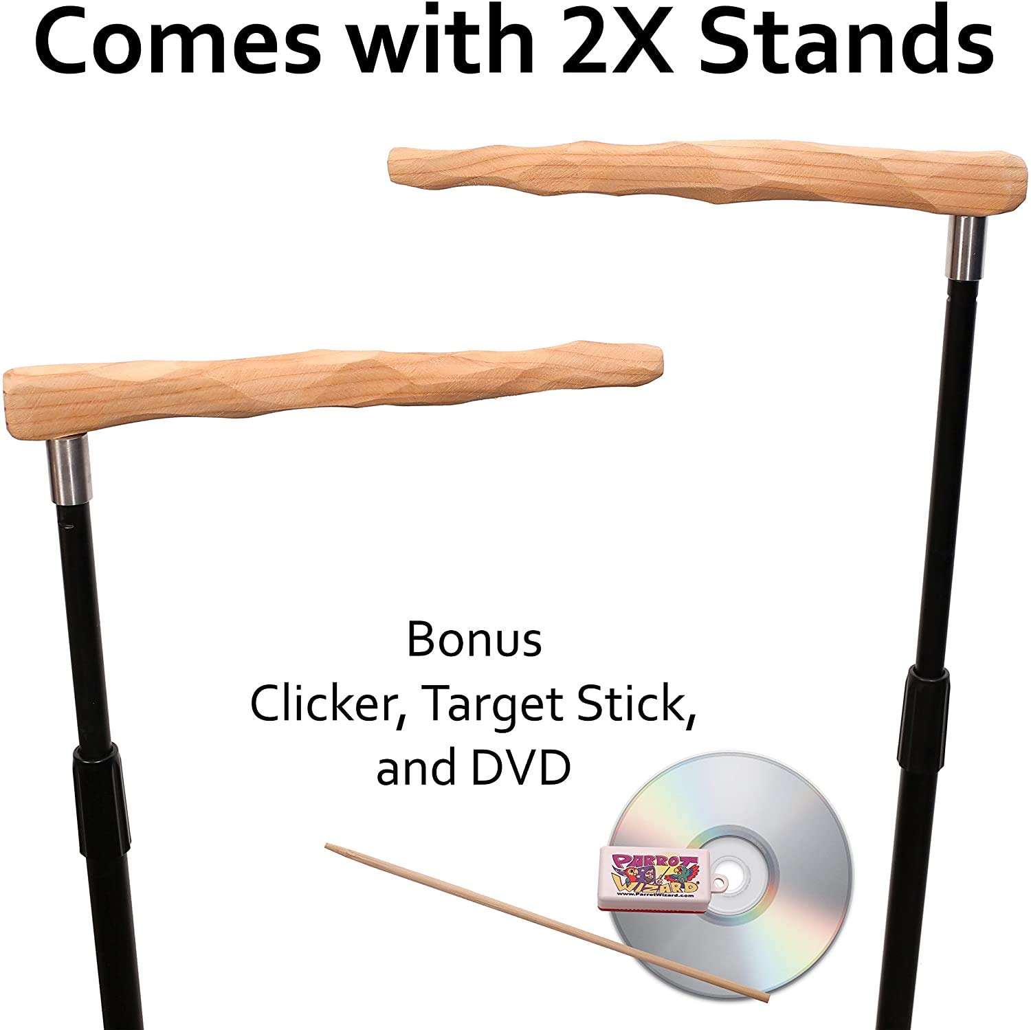 Parrot Training Perch Kit - Small Standard Size Bird Stand for Parakeets, Cockatiels & Lovebirds - Perfect for Training, Grooming & Playtime at Home