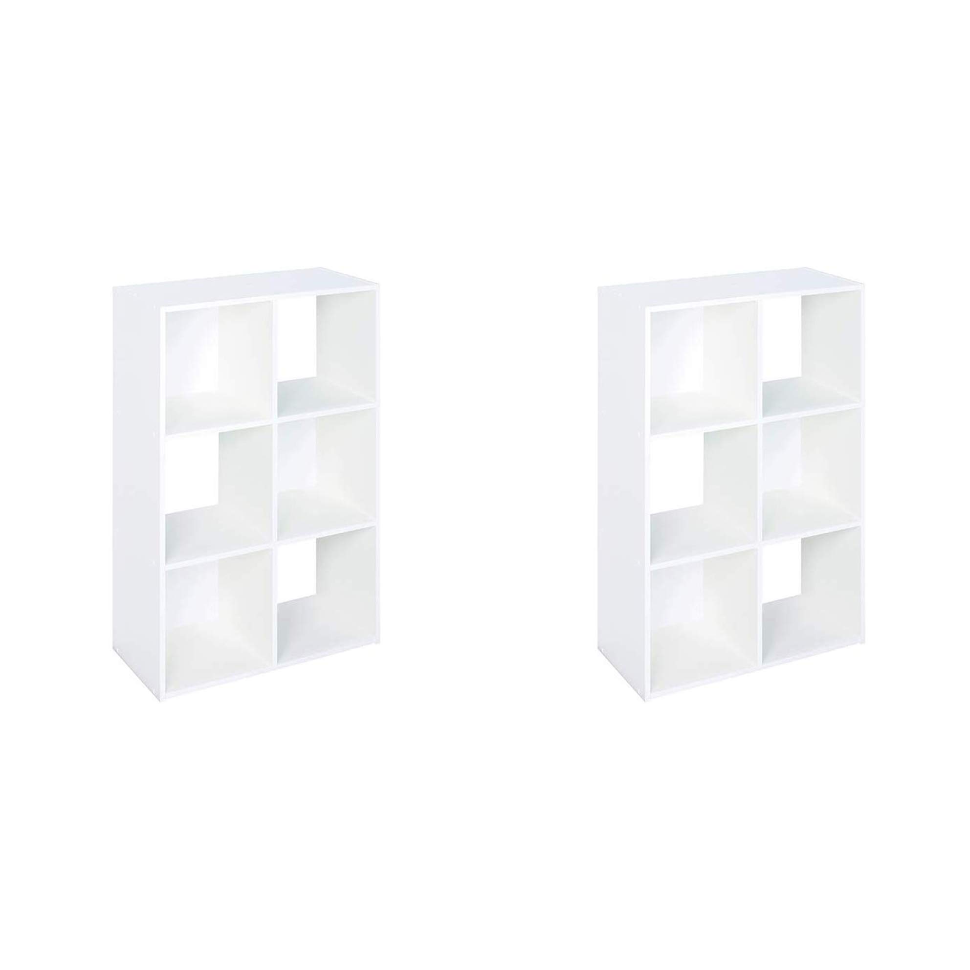 Closetmaid 899600 6-Cube Stackable Storage Organizer - White (2 Pack) | Decorative Home Organization for Bedroom, Closet & Living Room | Perfect for Toys, Books & Clothes Storage