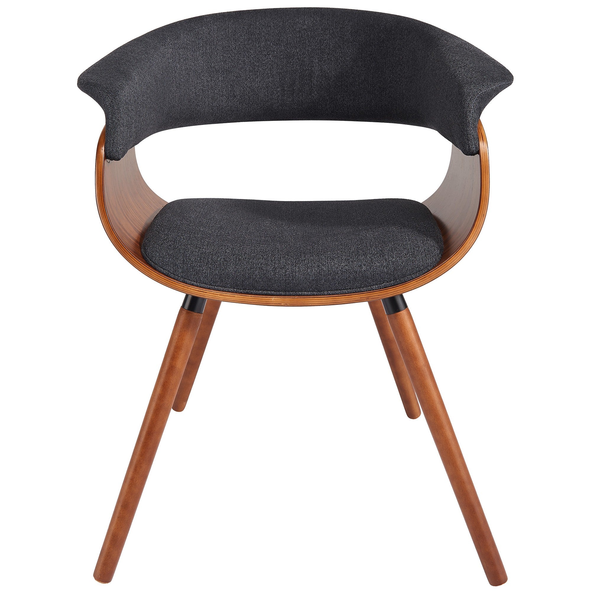 Stylish Charcoal Grey Fabric & Bent Wood Accent Chair - Holt Modern Lounge Chair for Living Room, Bedroom, or Office Decor