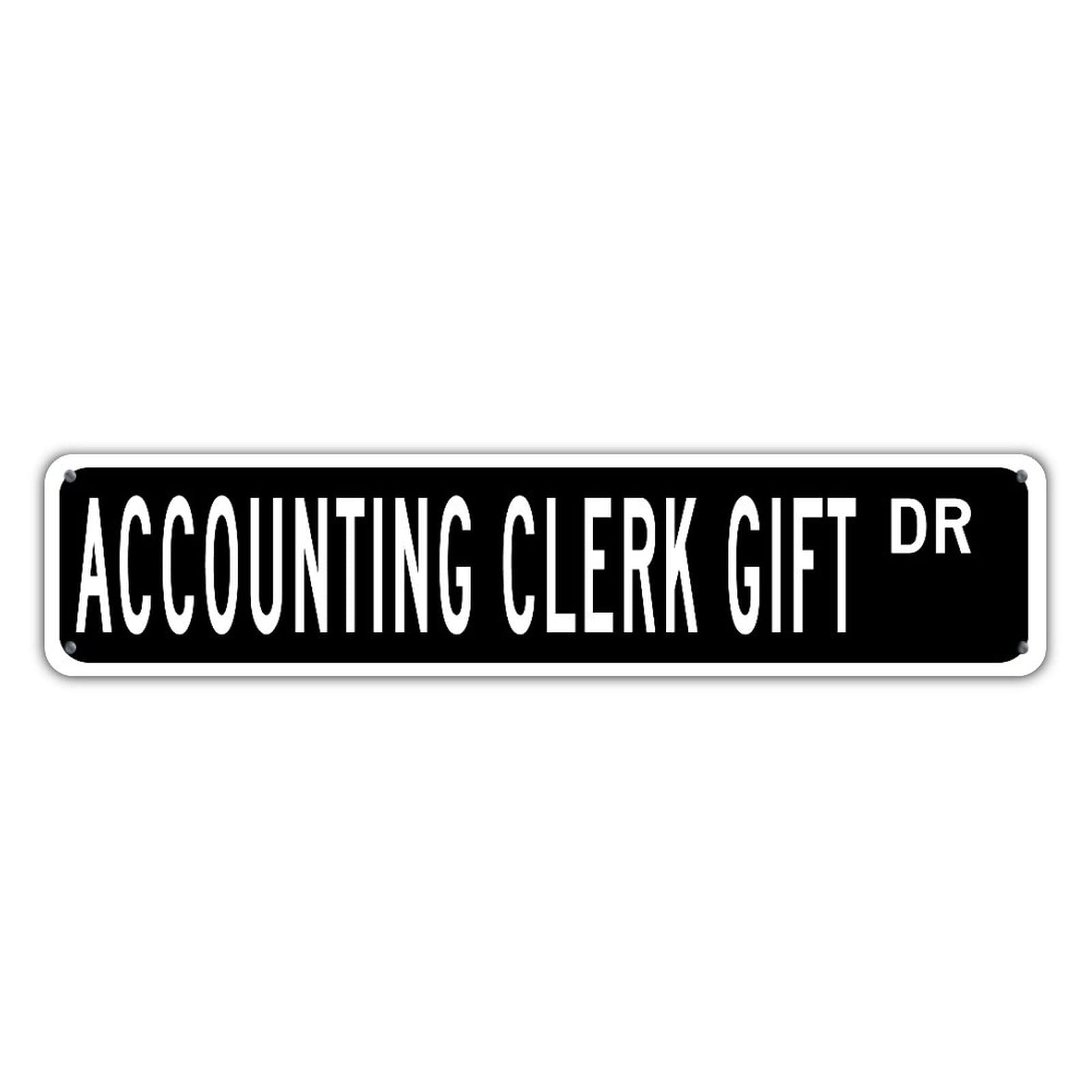 Personalized Retro Black Accounting Clerk Office Sign - UV Protected Fade-Resistant Metal Career Decor for Garage, Workshop & Garden (4x18in)
