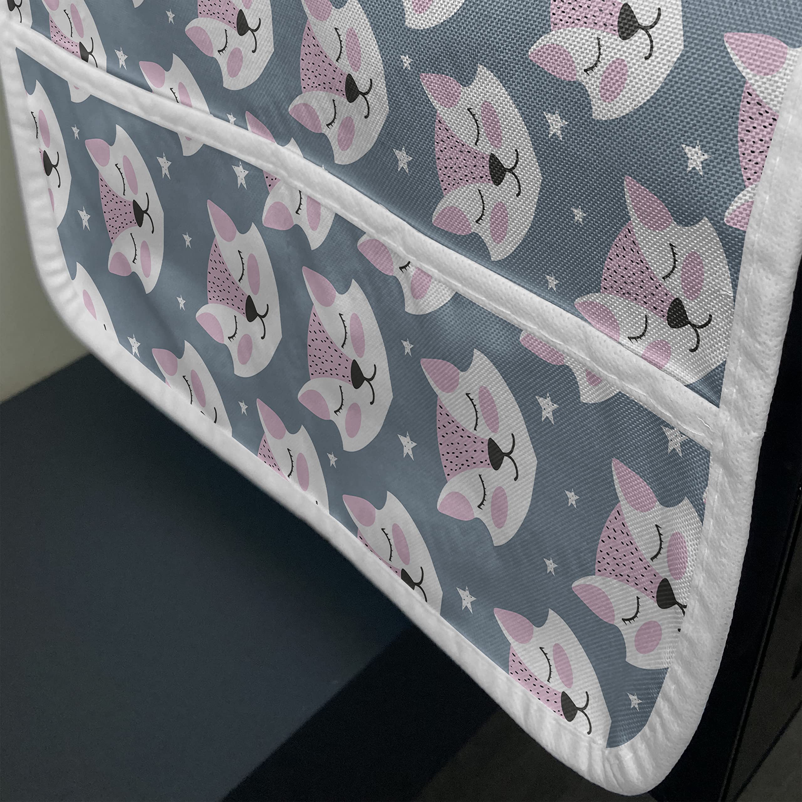Ambesonne Fox Microwave Oven Cover - Water Resistant Kitchen Organizer with Pockets, Scandinavian Style Sleeping Fox Design with Sky Stars, 36