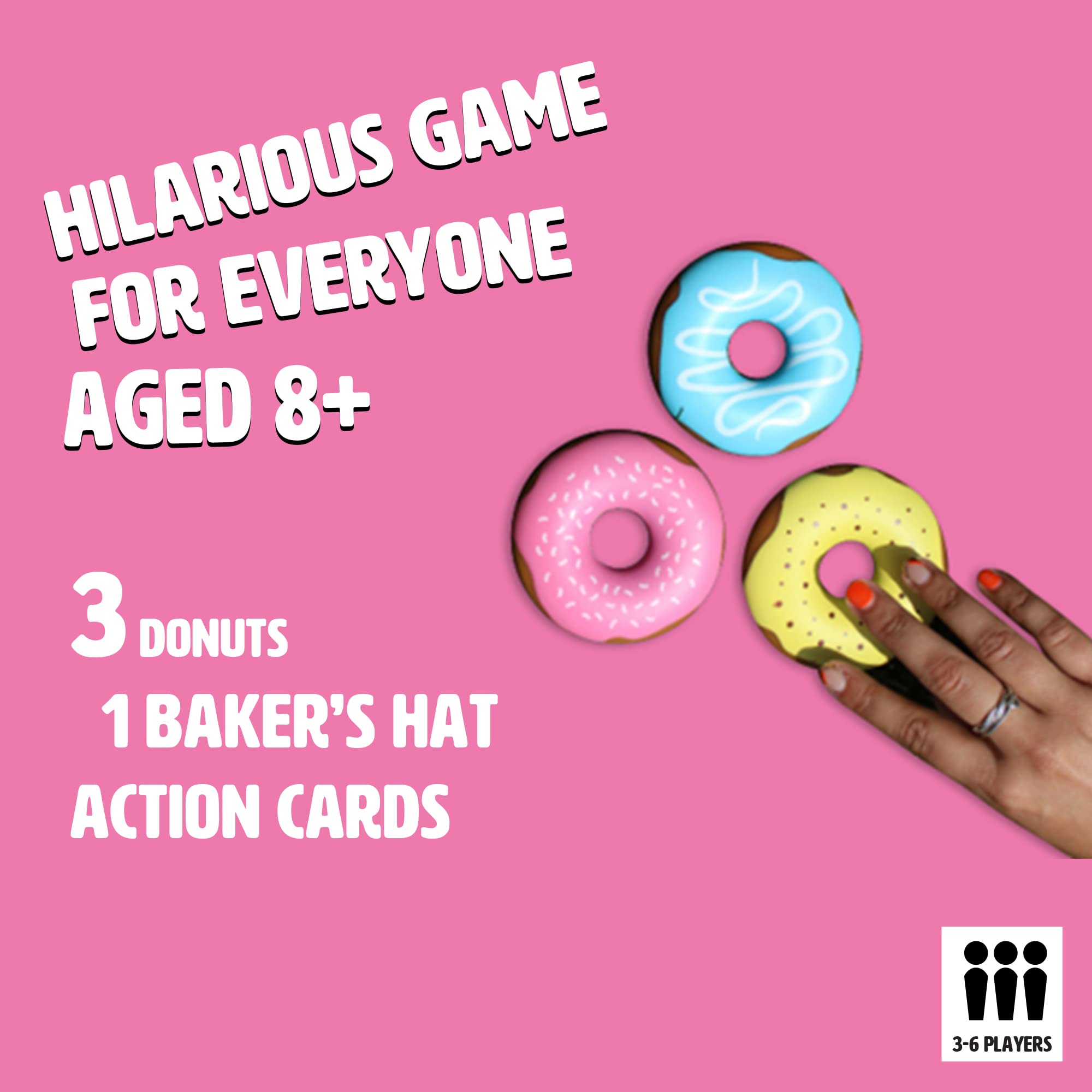 Ginger Fox Dough Nab Party Card Game - Fast-Paced Donut Grabbing Family Board Game for Kids & Adults Ages 8+ | Perfect for Family Game Night, Birthday Parties, Sleepovers & Group Gatherings