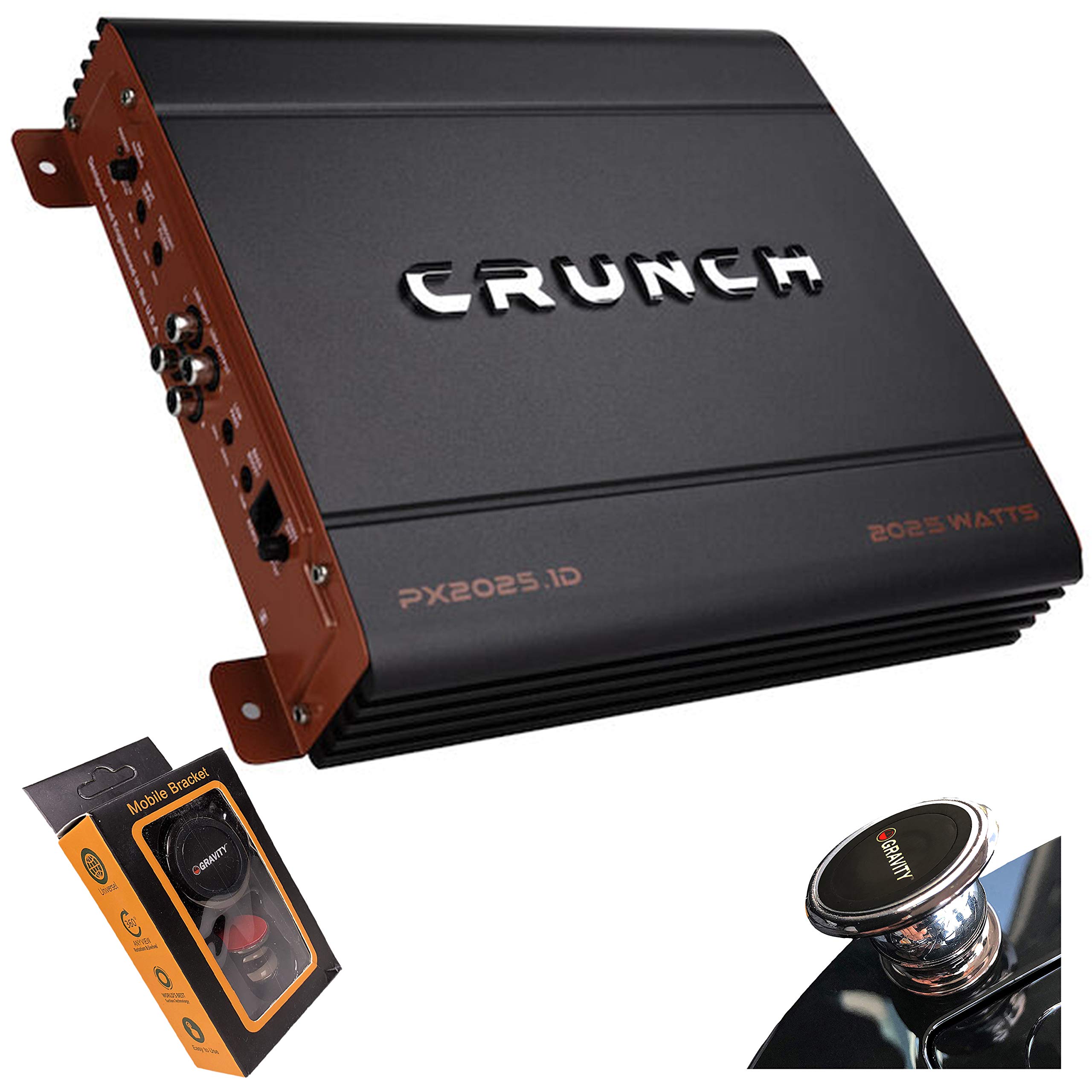 Crunch PX-2025.1D 2000W Mono Subwoofer Car Amplifier with Bass Control & Remote | High Power Audio System for Cars & Trucks | Perfect for Road Trips & Bass Enthusiasts