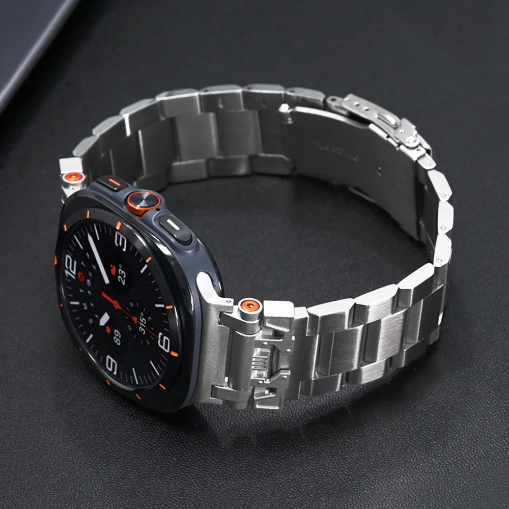 Premium Metal Bracelet for Samsung Galaxy Watch Ultra - Stainless Steel Band with Adjustable Clasp - Perfect for Workouts, Business & Everyday Wear