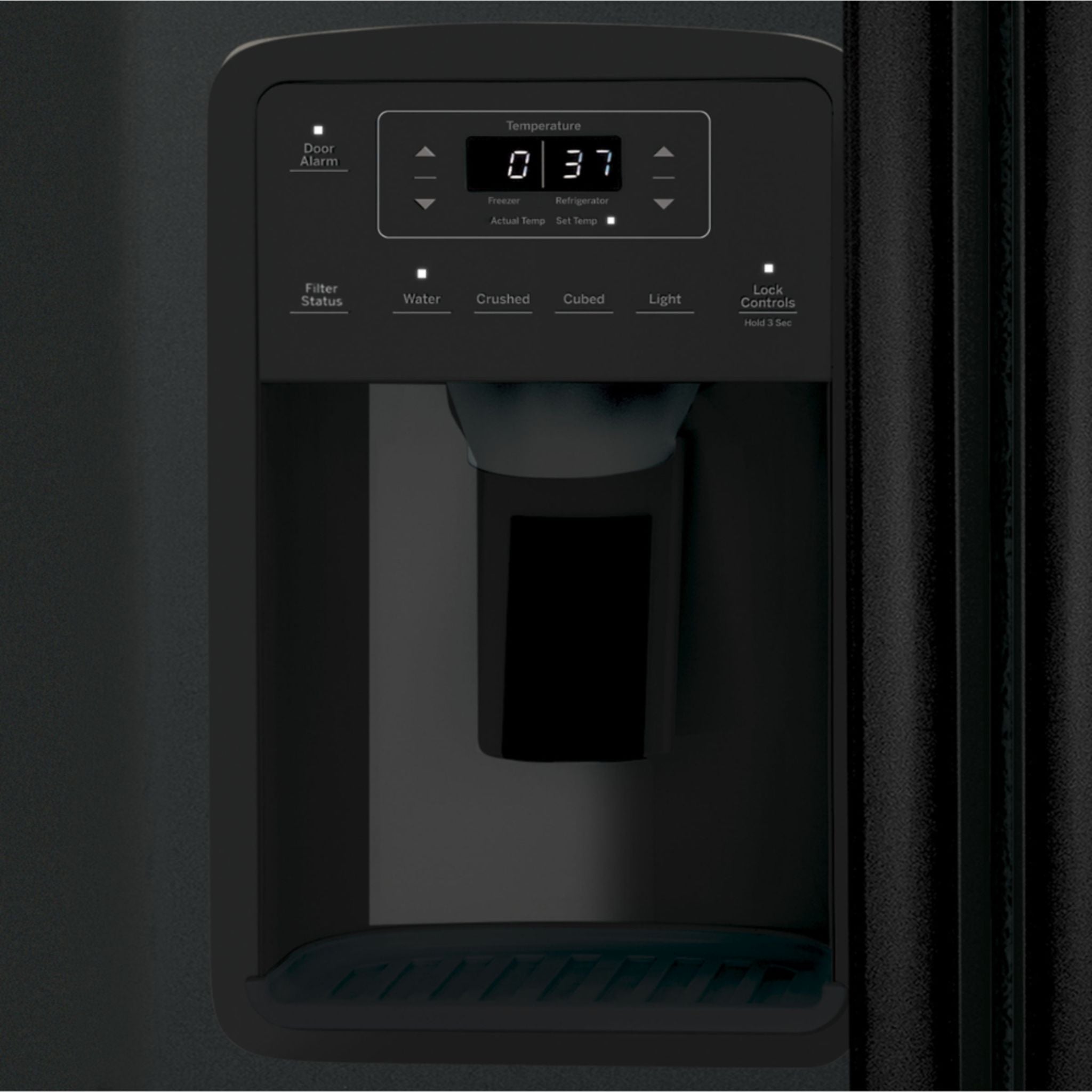 GE 23.2 Cu. Ft. Side by Side Refrigerator in Black Stainless Steel - GSS23GGPBB - Energy Star Certified, Perfect for Kitchens & Open Floor Plans
