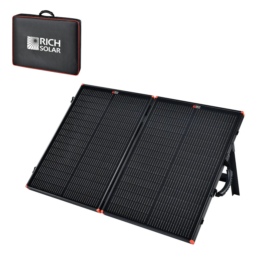 100W Portable Solar Panel Briefcase - High Efficiency 100 Watt Foldable Solar Charger for EcoFlow, Bluetti, Hysolis | Perfect for Camping, RV Trips & Emergency Power Backup