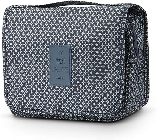 WANQLYN Professional Cosmetic Makeup Kit Organizer - Waterproof Travel Makeup Bag with Storage Pouch, Dark Blue Cosmetic Case for Women | Perfect for Travel, Home & Salon Organization