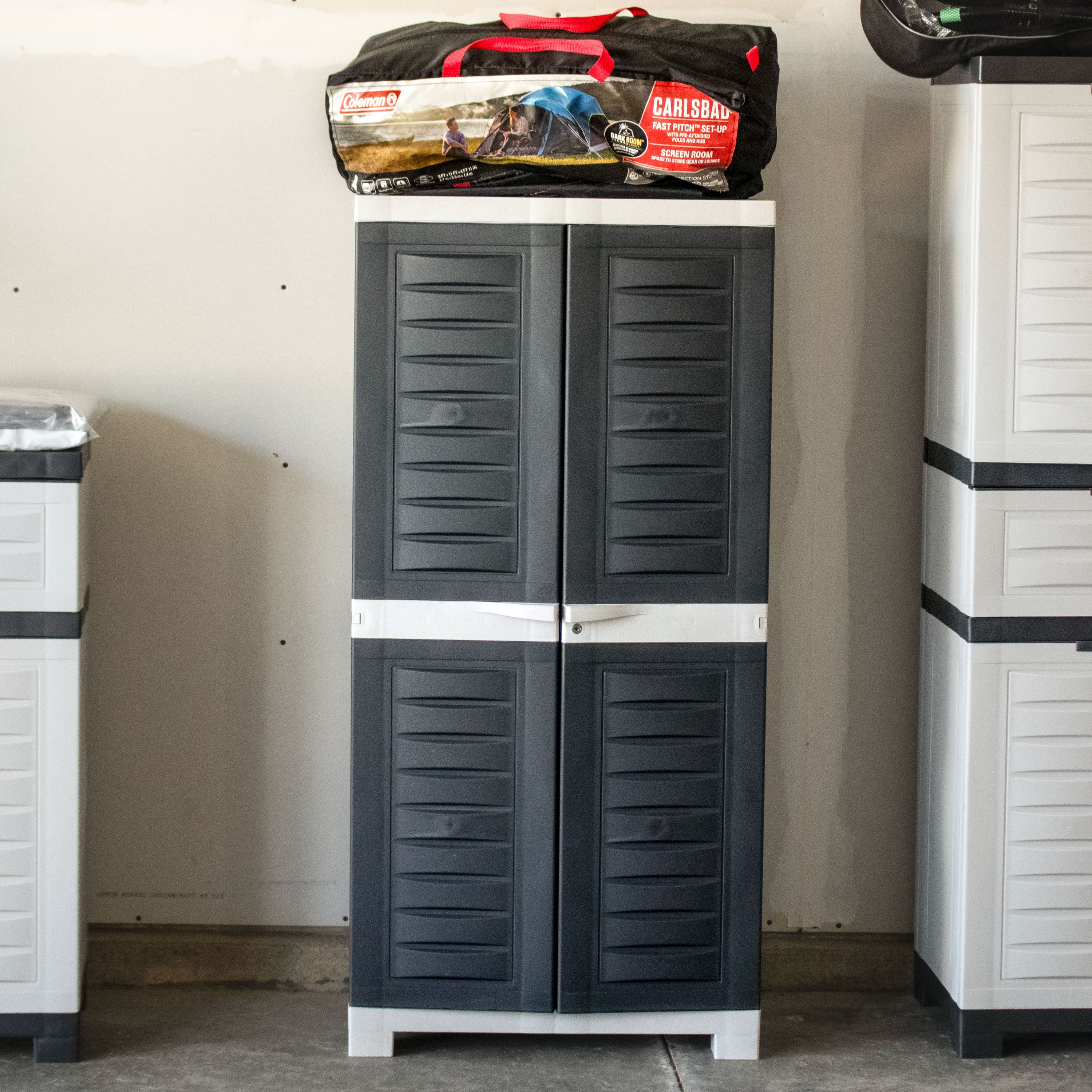 Lockable Plastic Storage Cabinet with 3 Adjustable Shelves - Heavy Duty Outdoor & Indoor Organizer for Garage, Shed, Patio, or Home Organization
