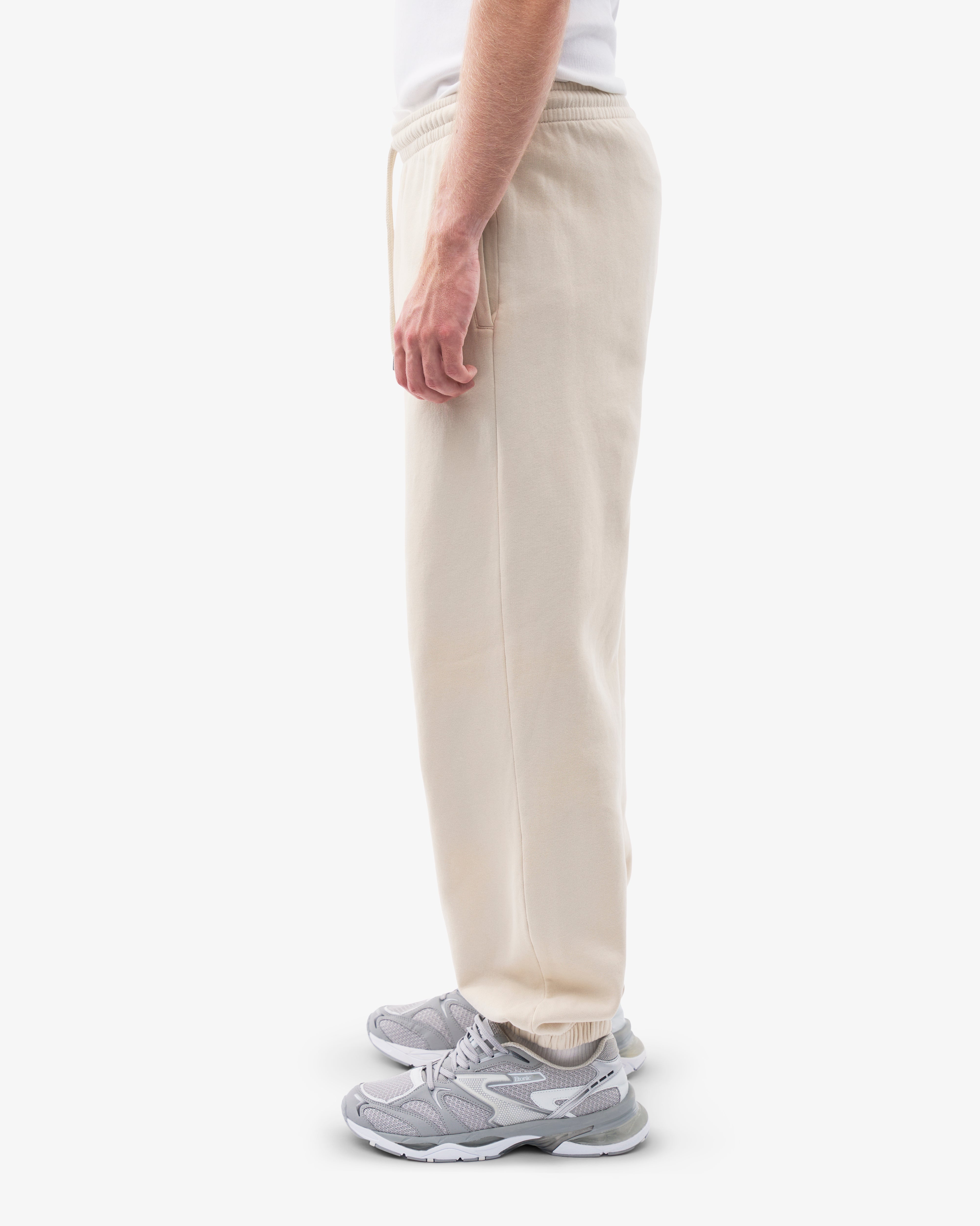 Organic Relaxed Sweatpants for Women - Soft Cotton Lounge Pants Ivory White - Perfect for Yoga, Home Comfort & Casual Wear