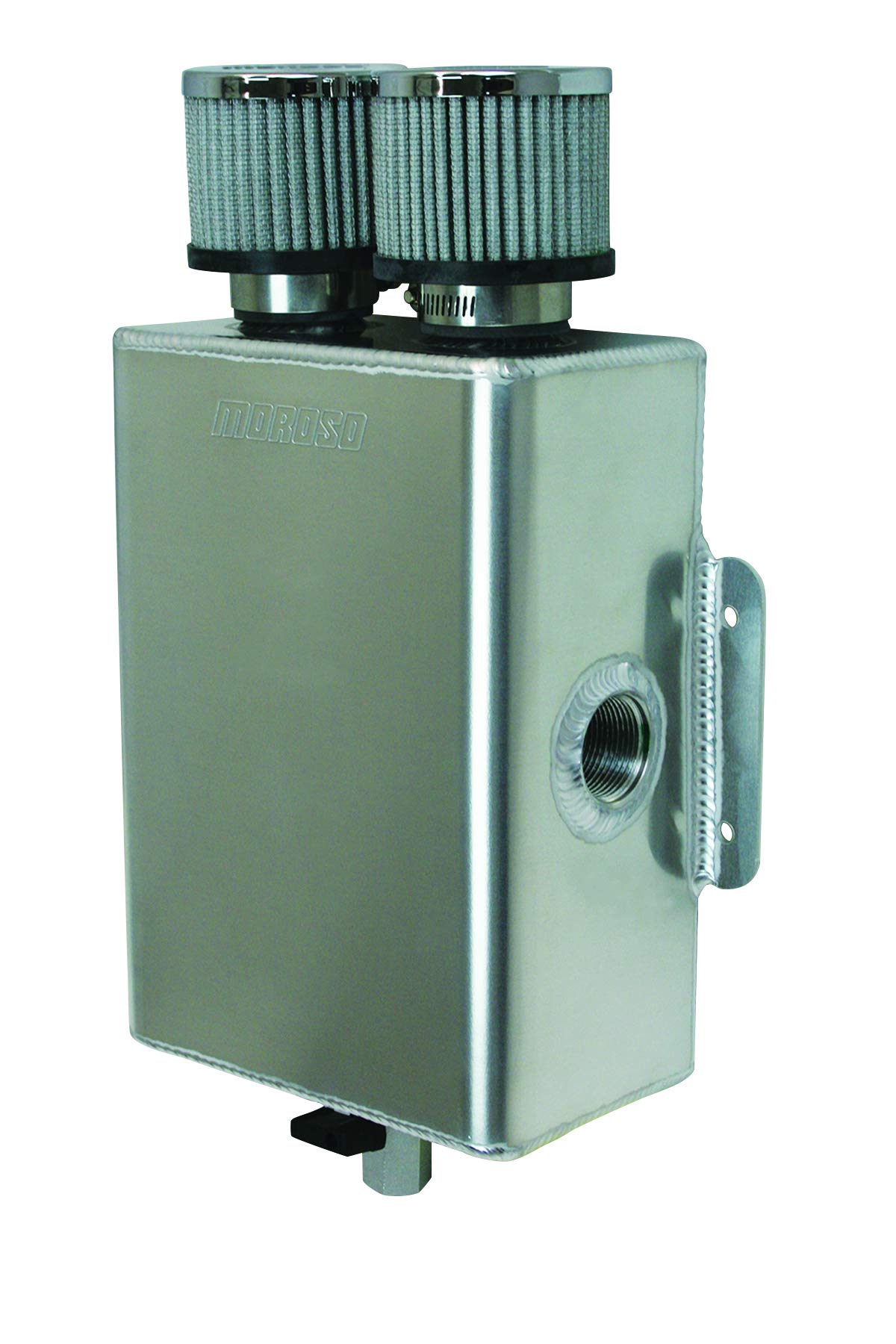 Moroso 85390 Vacuum Pump Breather Tank with Dual Breathers & #16AN Female Inlet - High Performance Oil Catch Can for Racing, Turbocharged & Supercharged Engines