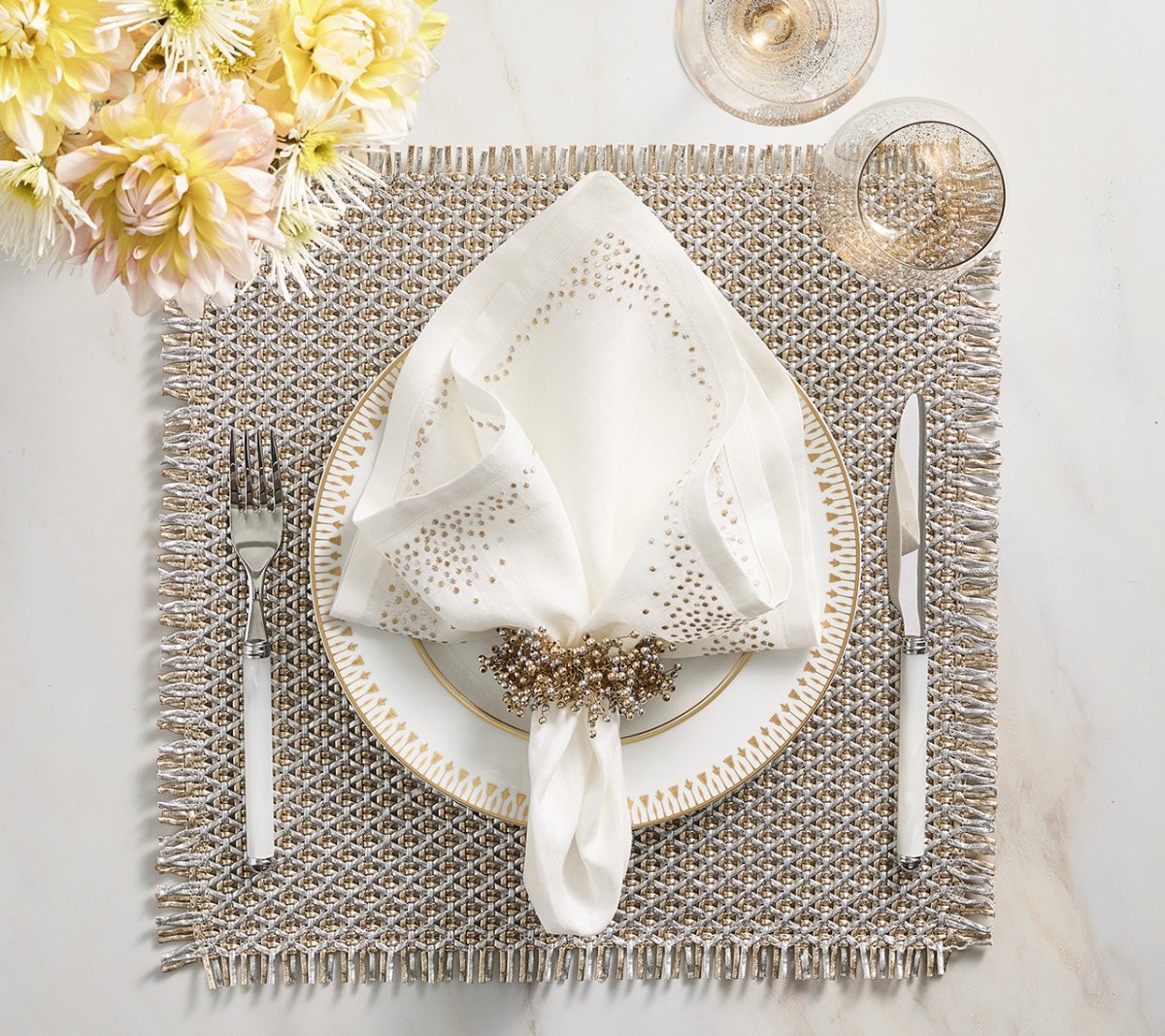Premium Pin Dot Napkins - Set of 4 for Elegant Dining, Parties & Home Decor | Stylish Cotton Table Linens for Weddings, Dinner Parties & Special Occasions