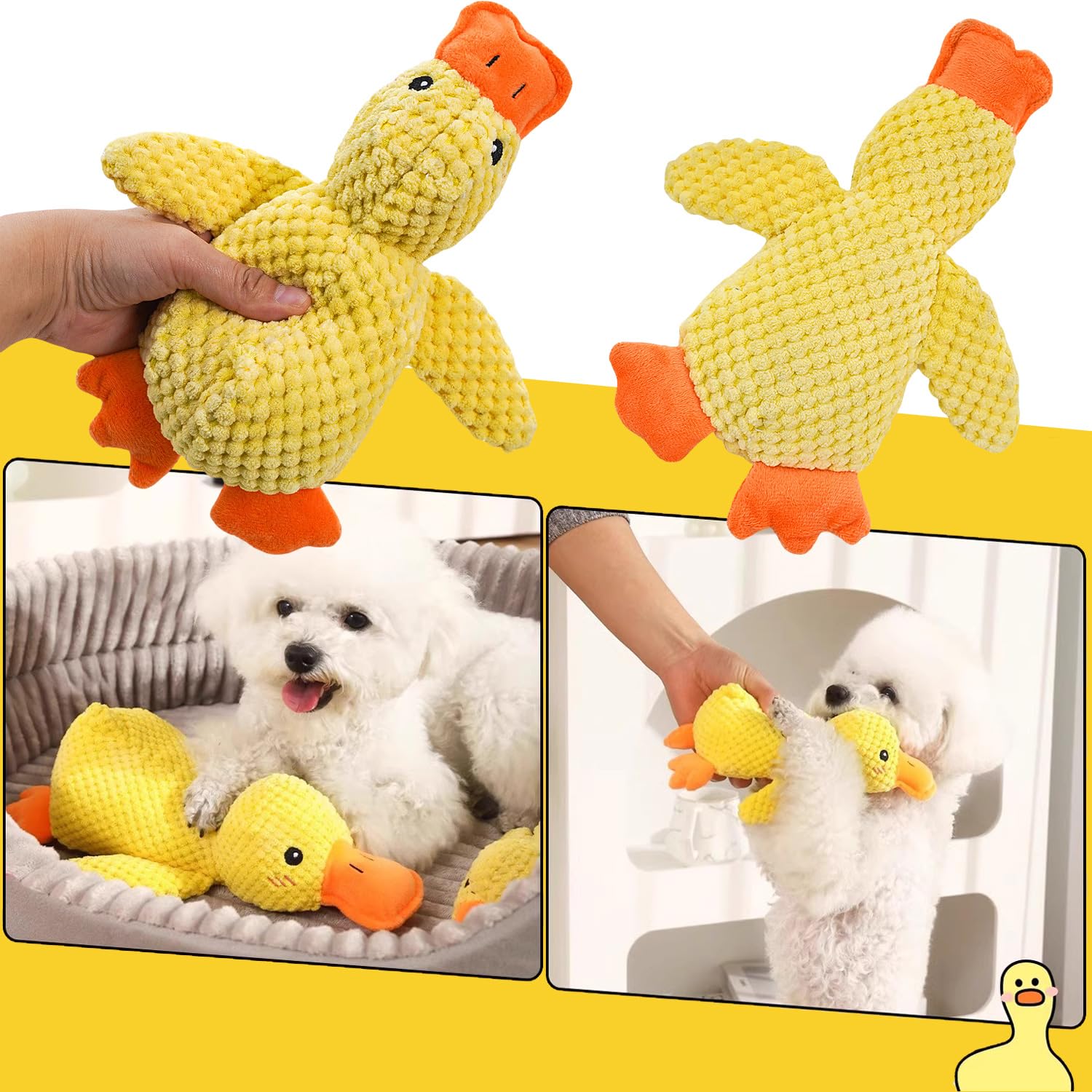 Speedy Panther Plush Dog Toys for Small Dogs - Durable Duck Squeaky Puppy Toy for Small & Medium Breeds (25cm) - Perfect for Indoor Play, Training Rewards & Cuddling