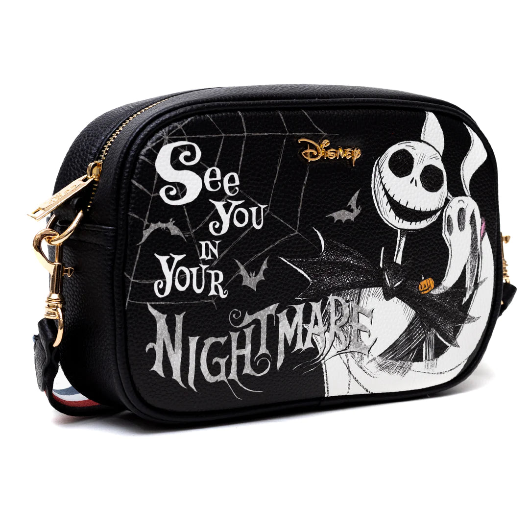 WondaPOP The Nightmare Before Christmas Jack Skellington & Zero Camera Crossbody Bag - Cute Disney Halloween Purse for Cosplay, Theme Parks & Daily Use