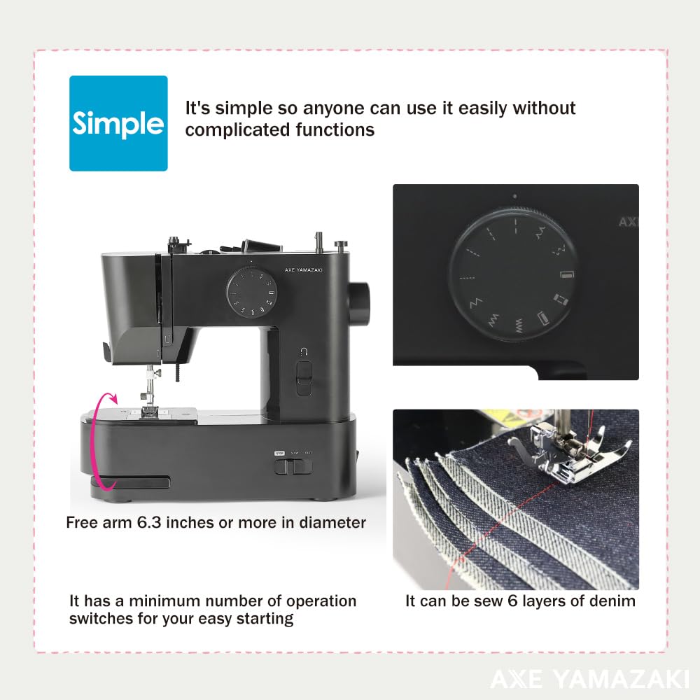 MM-10 Portable Lightweight Sewing Machine for Beginners | Japan Designed Mini Sewer with Foot Pedal | Perfect for Home DIY Projects, Quilting & Clothing Repairs