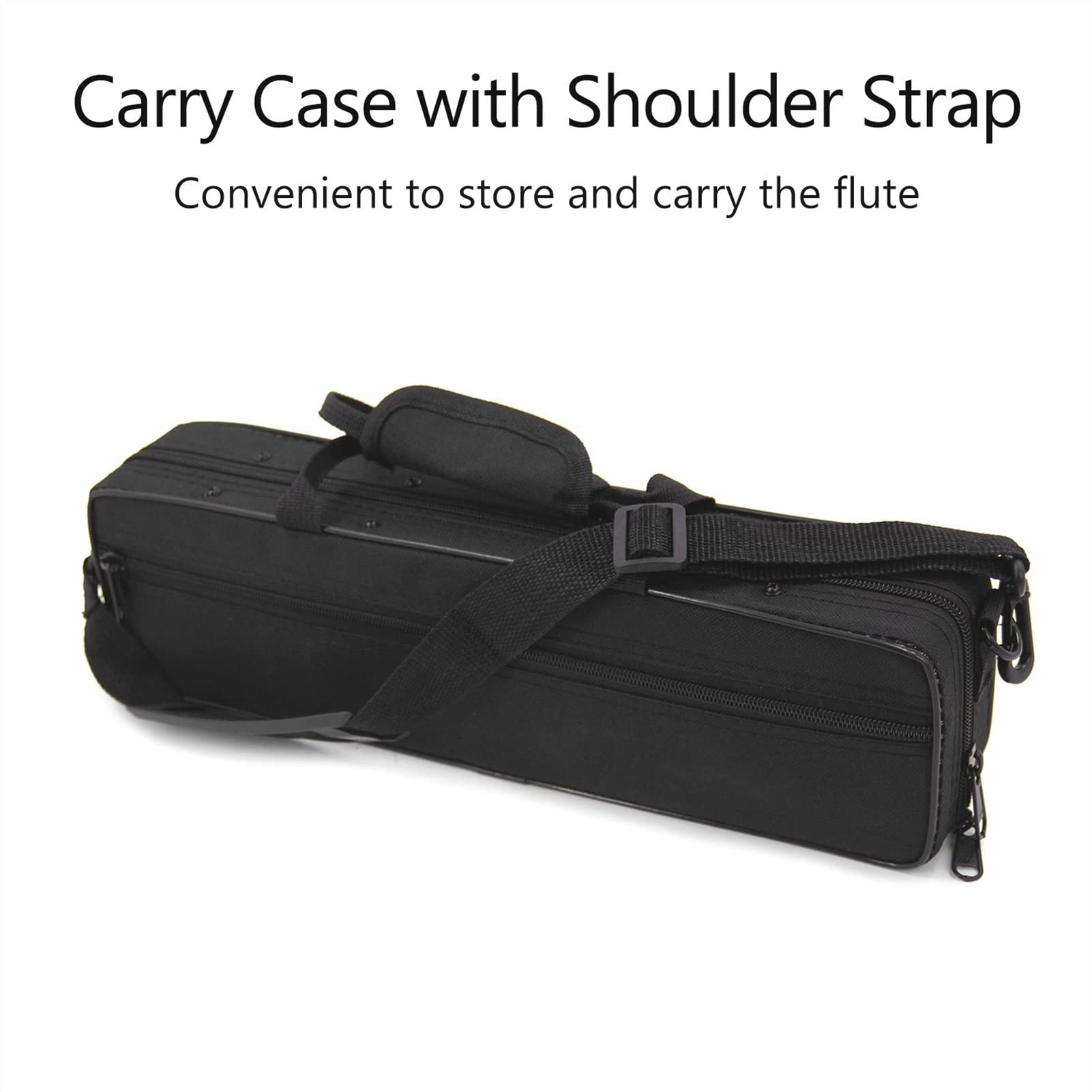 **Professional C Flute 16 Keys Closed Hole Cupronickel Flute with Carry Case, Cleaning Kit & Accessories – Perfect for Beginners, Students & Performers – Ideal for School Bands, Practice & Live Performances**