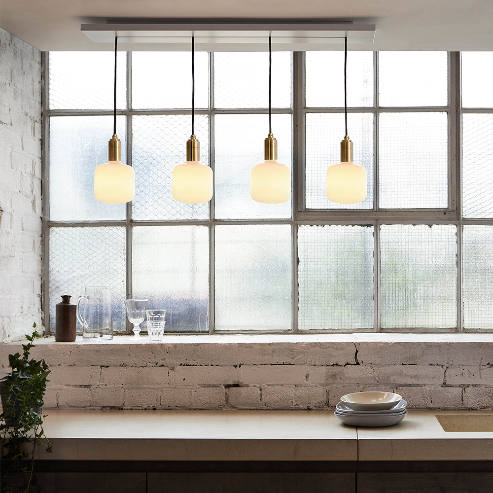 Oblo Brass Pendant Light - Modern Hanging Ceiling Fixture for Dining Room, Kitchen & Bedroom Lighting