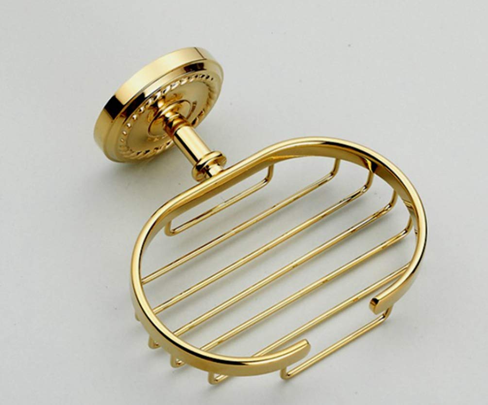Luxury Gold Brass Soap Basket - Wall Mounted Bathroom Holder for Home & Hotel
