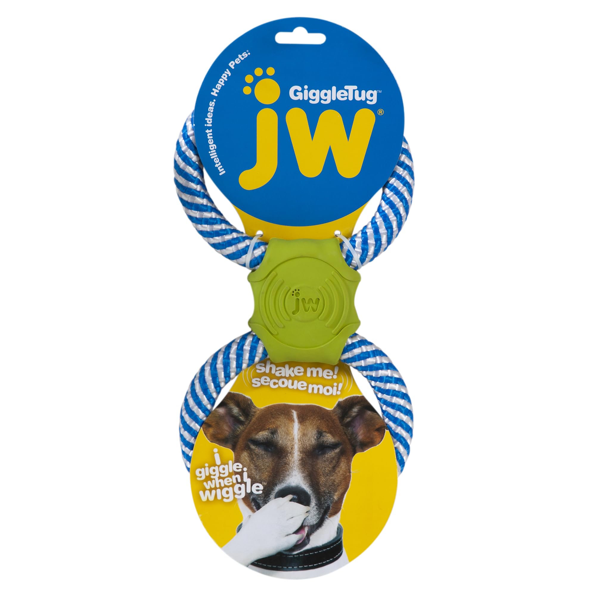 JW Pet Giggle TUG Interactive Dog Toy - Squeaky Plush Rope for Playful Puppies & Dogs - Perfect for Fetch, Tug-of-War & Indoor/Outdoor Playtime