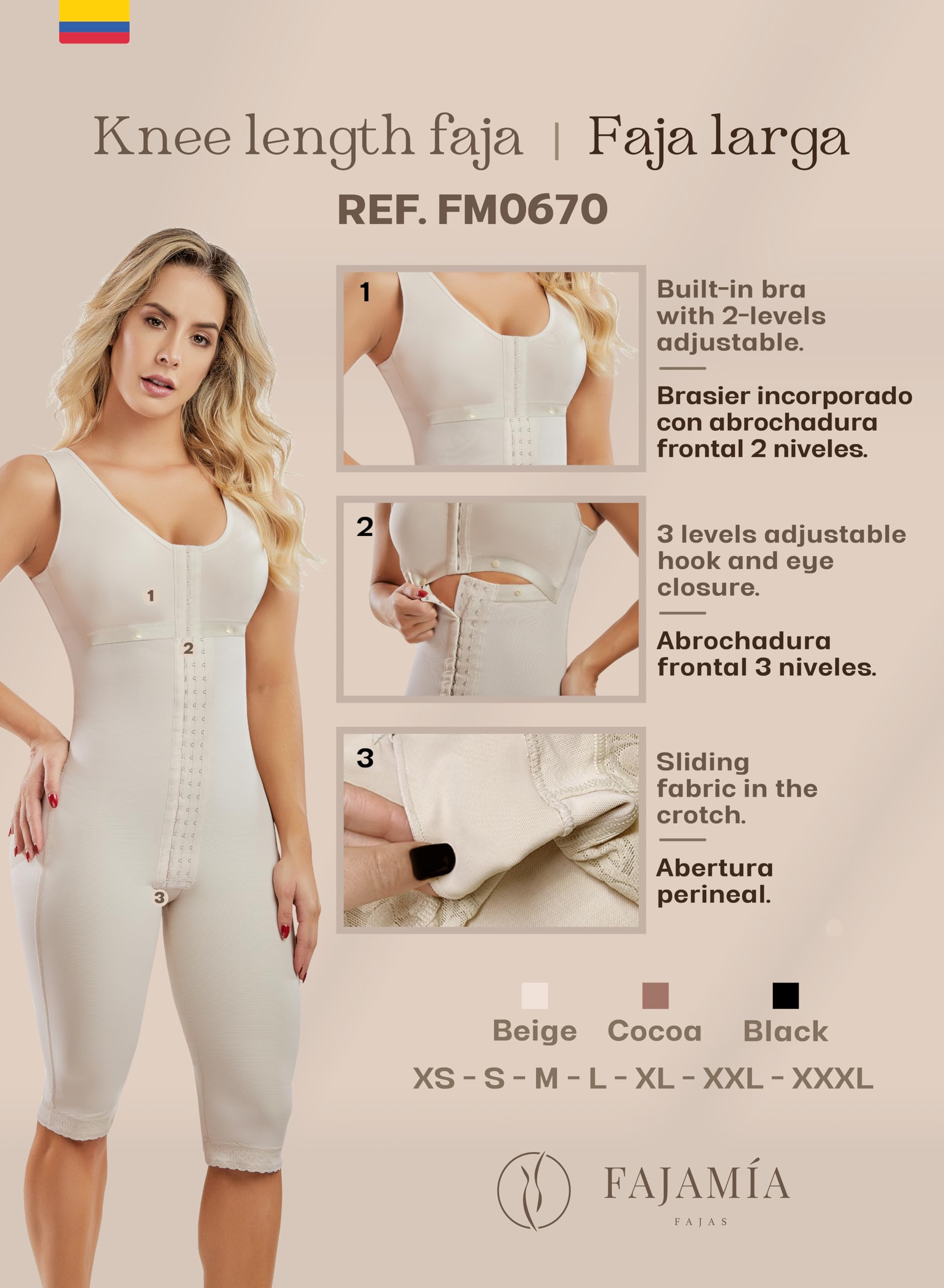 Postpartum Body Shaper for Women - Colombian Shapewear 0670 Post-Surgery Compression Garment for Tummy Control & Waist Training - Perfect for Postpartum Recovery & Slimming