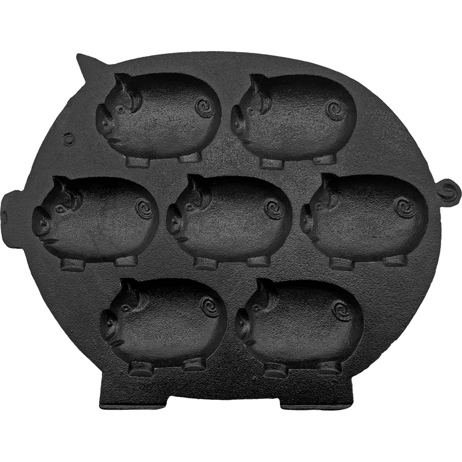 Old Mountain Cast Iron Pig Baking Pan - Heavy Duty Skillet for Cornbread, Biscuits & Cakes | Perfect for Holiday Baking, Camping & Rustic Kitchen Decor