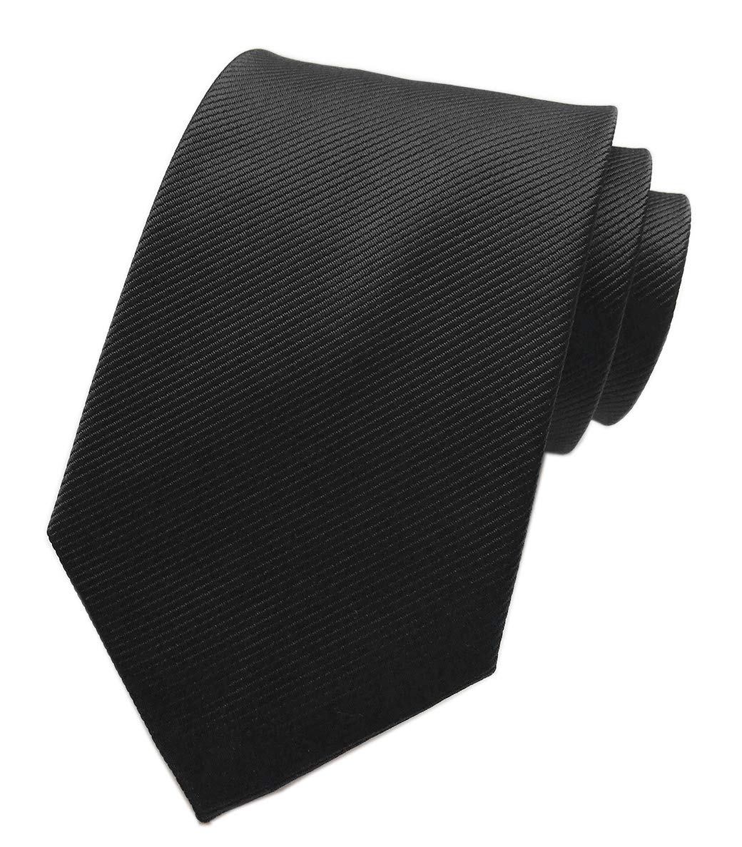 Premium Men's Silk Necktie - Classic Repp Stripe & Solid Color Formal Tie for Wedding, Prom & Business Occasions | Elegant Office & Evening Wear Accessory