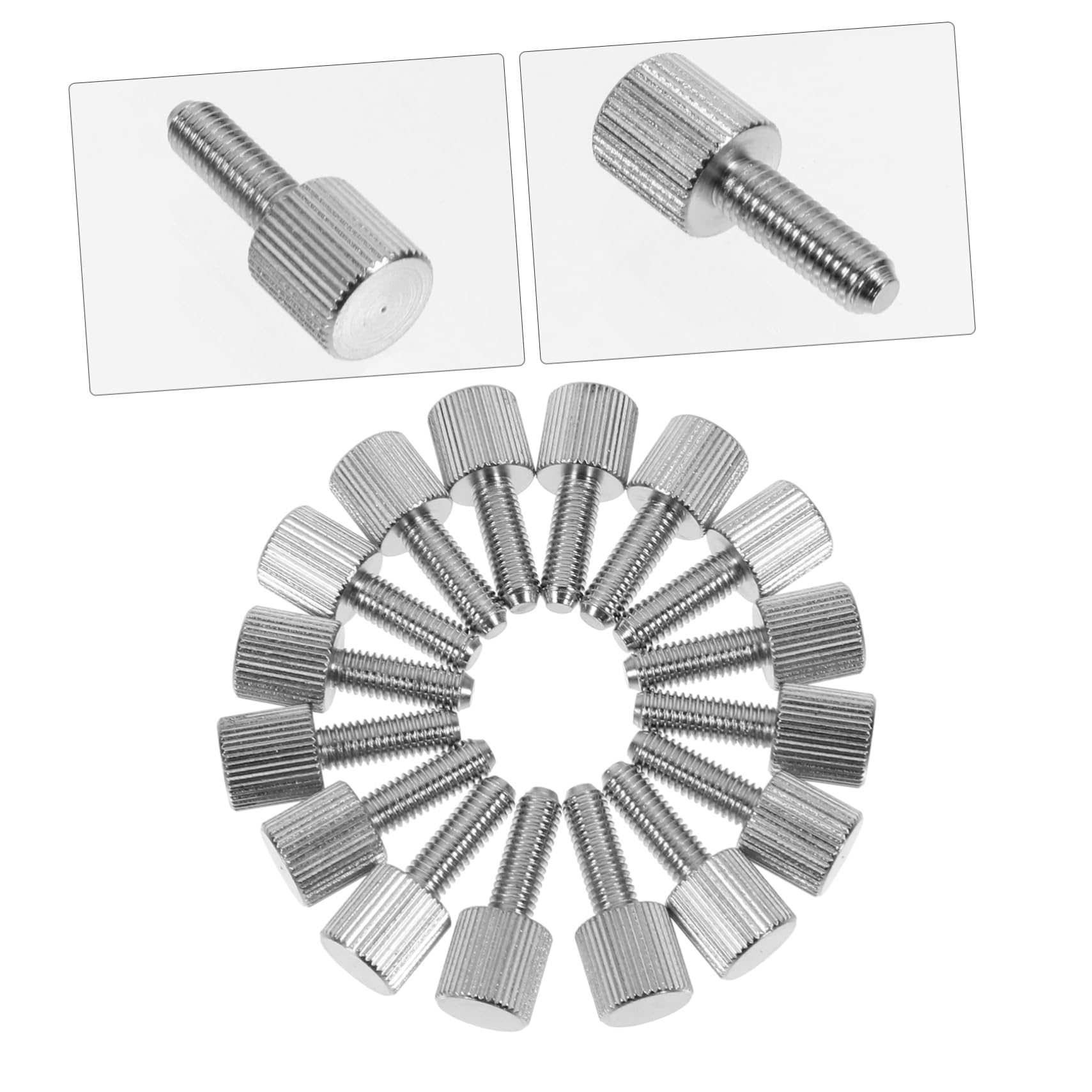 Mikikit 20pcs M5 Knurled Thumb Screws for Computer Case - Nickel-Plated Hand Screws for PC Cover, Motherboard, and Hardware Assembly - Perfect for DIY PC Builds and Computer Upgrades