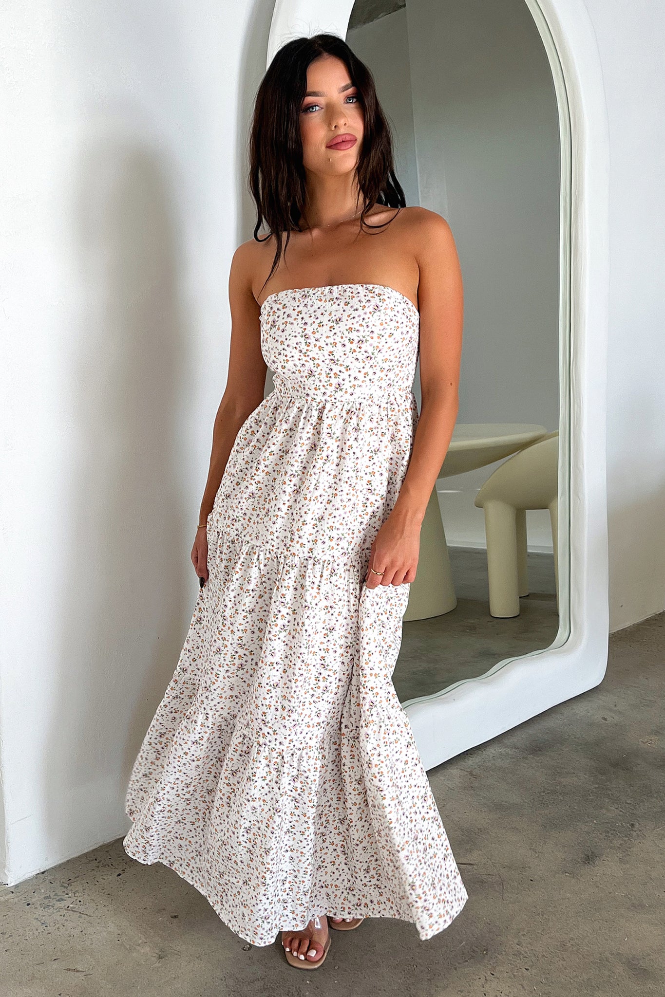 Hailey Maxi Dress - White Floral Print Summer Beach Dress for Women | Boho Chic Wedding Guest Outfit & Vacation Wear
