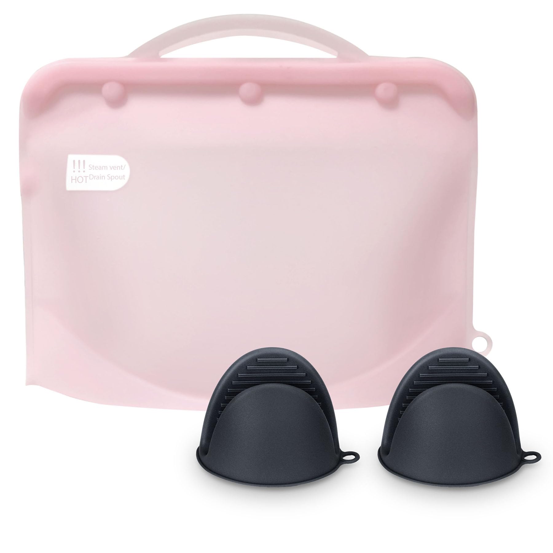 Reusable Silicone Microwave Steam Sterilizer Bag for Baby Bottles, Pump Parts & Toddler Accessories - BPA-Free, Easy to Use for Home & Travel - Pink (1PC) | Perfect for Daycare, On-the-Go Parents & Quick Sterilization