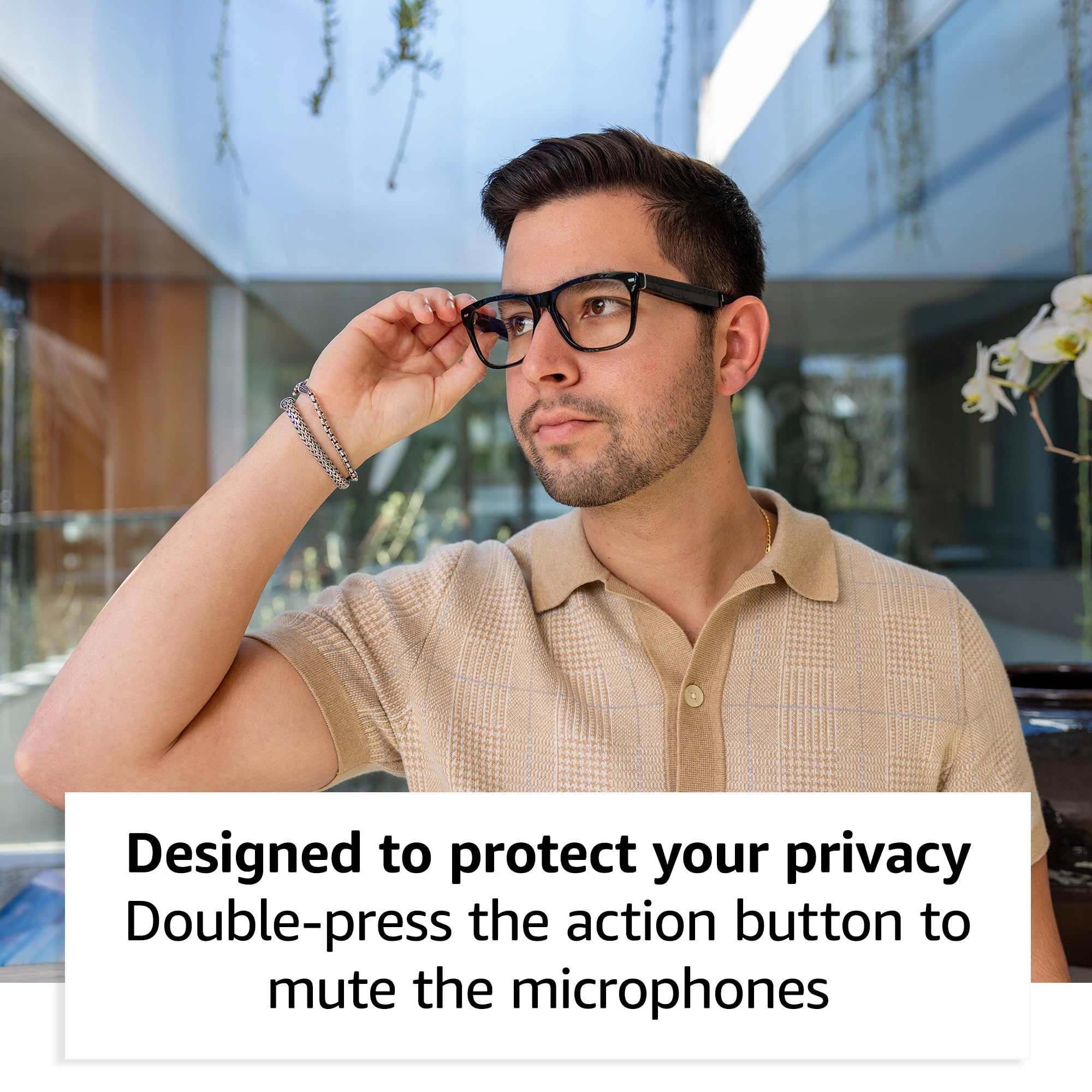 Amazon Echo Frames (2nd Gen) - Smart Glasses with Alexa Built-in, Square Frame Blue Light Blocking Glasses for Work, Driving & Digital Eye Strain Relief
