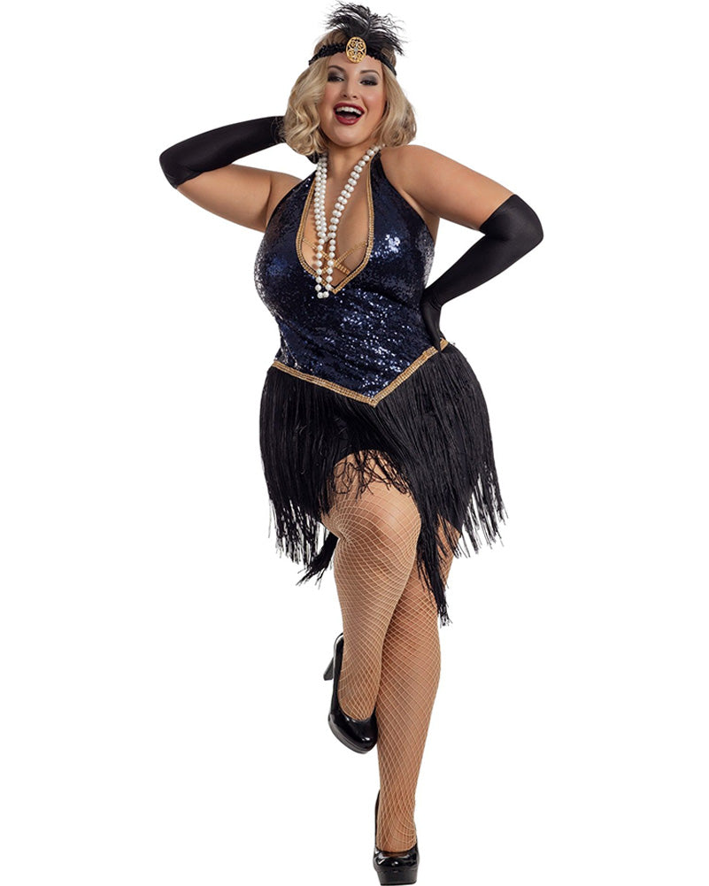 20s Jazzy Jezebel Plus Size Women's Flapper Costume - Vintage 1920s Gatsby Party Outfit for Halloween, Themed Parties & Cosplay