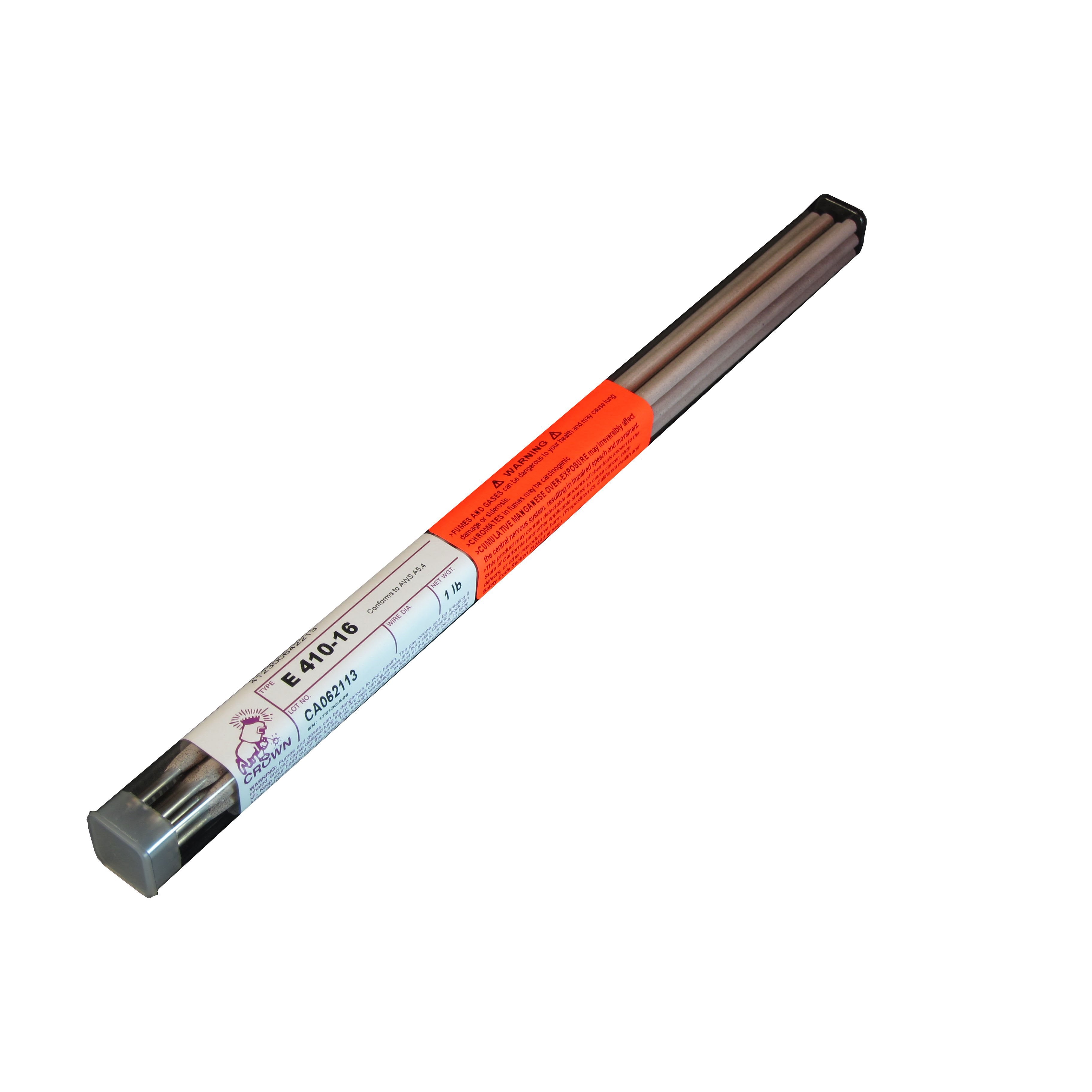 Crown Alloys E410 16 1/8 Stainless Steel Electrode - 1 lb Tube (SE410 EO BP) for Welding, Fabrication & Metal Repair